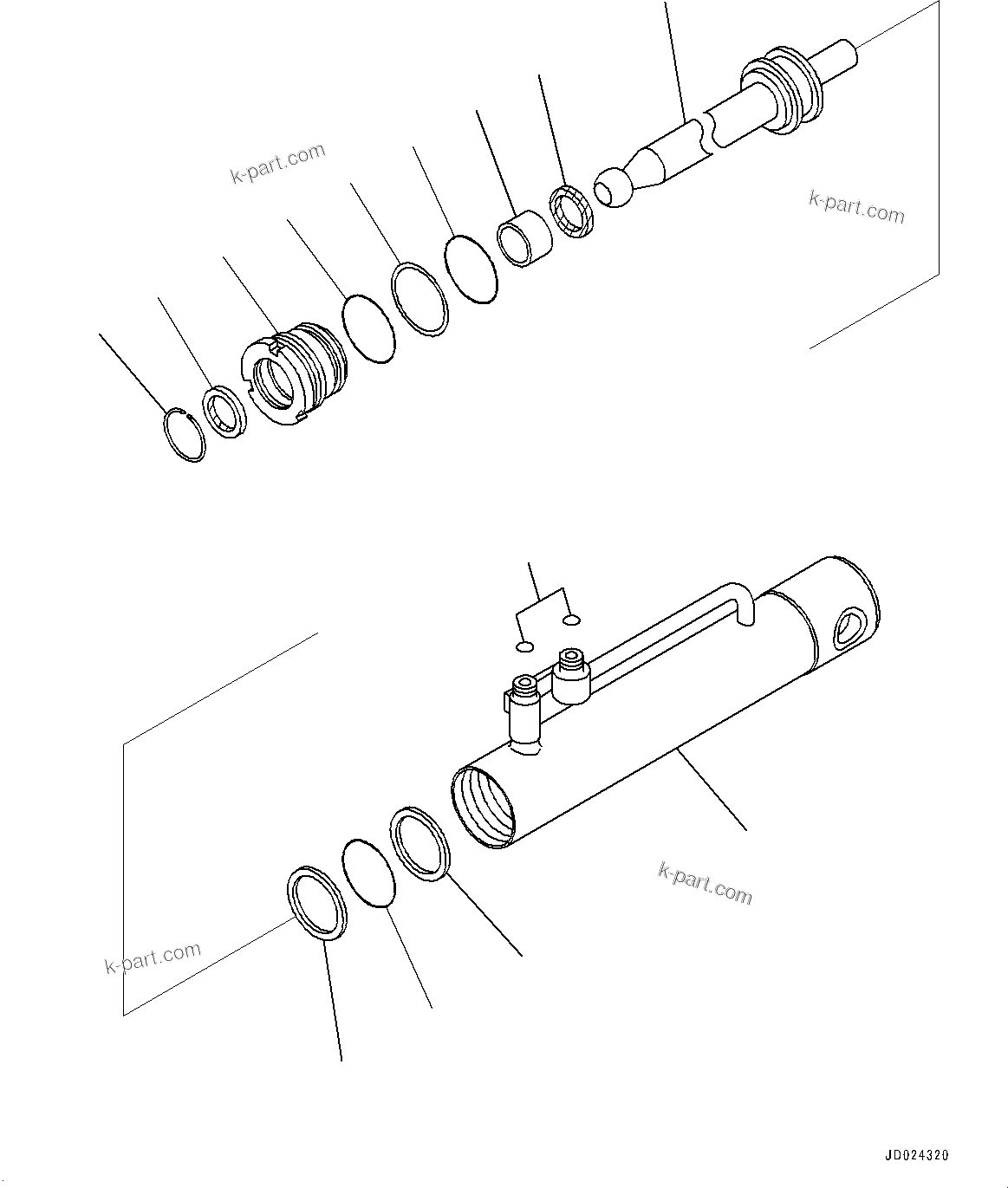 Komatsu parts book diagram for D475A-8E0 S/N 51001-UP: RIPPER, PIN PULLER CYLINDER(#50001-)