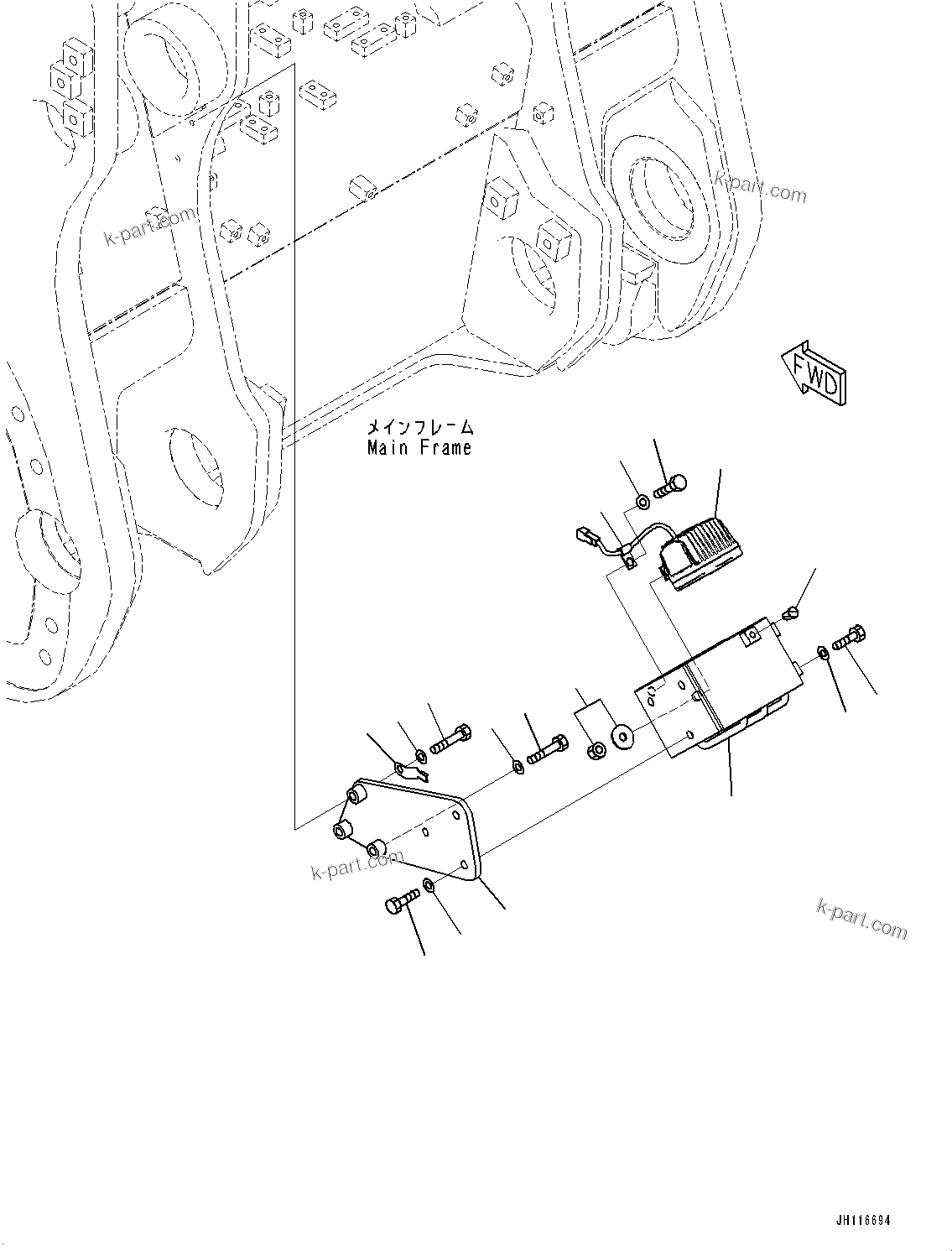 Komatsu parts book diagram for D475A-8E0 S/N 51001-UP: RIPPER POINT LAMP, (WORKING LAMP, RIPPER, LED LAMP)(#50001-)