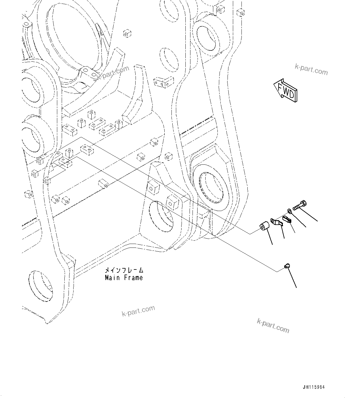 Komatsu parts book diagram for D475A-8E0 S/N 51001-UP: RIPPER POINT LAMP, (#50001-)