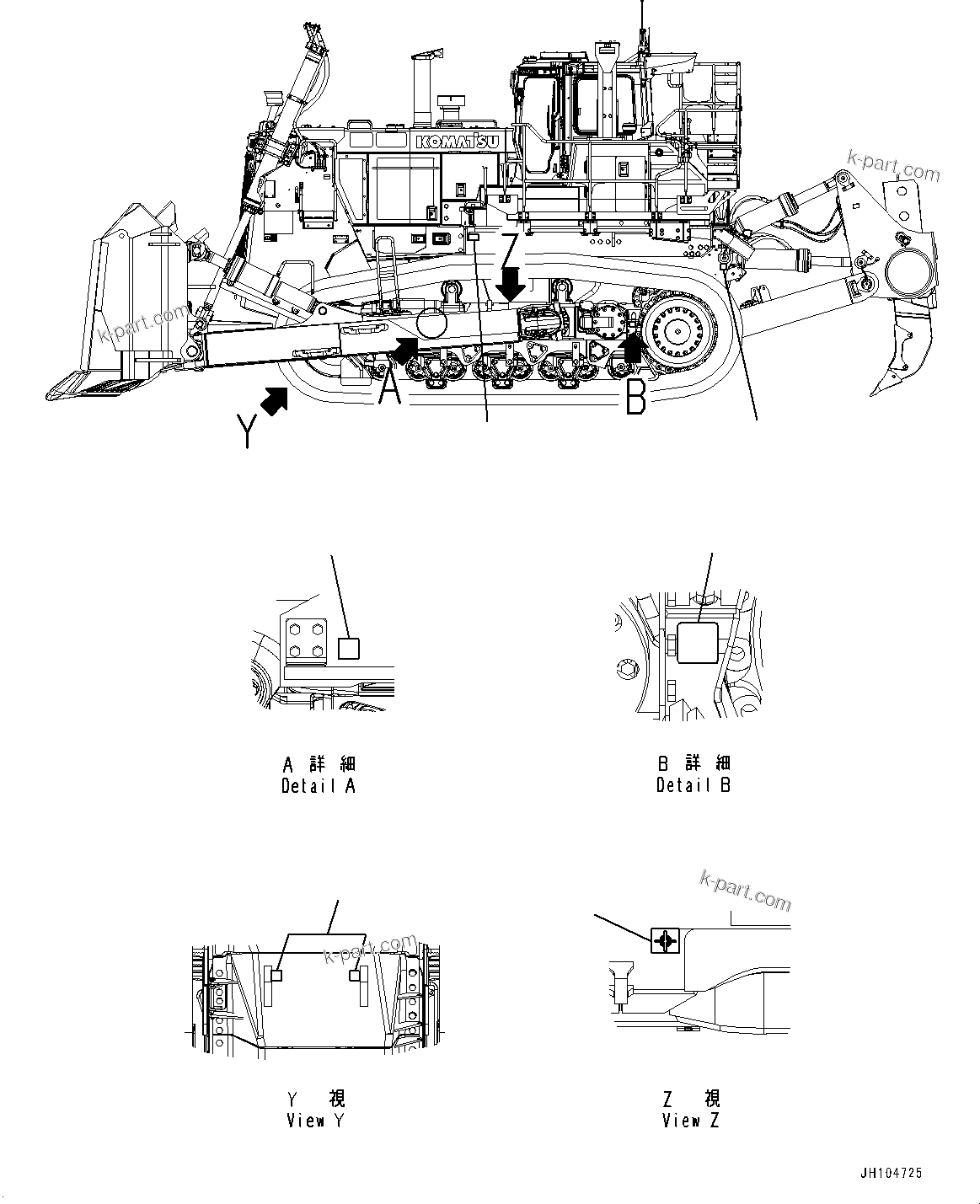 Komatsu parts book diagram for D475A-8E0 S/N 51001-UP: BALANCING MARK, (#50001-)