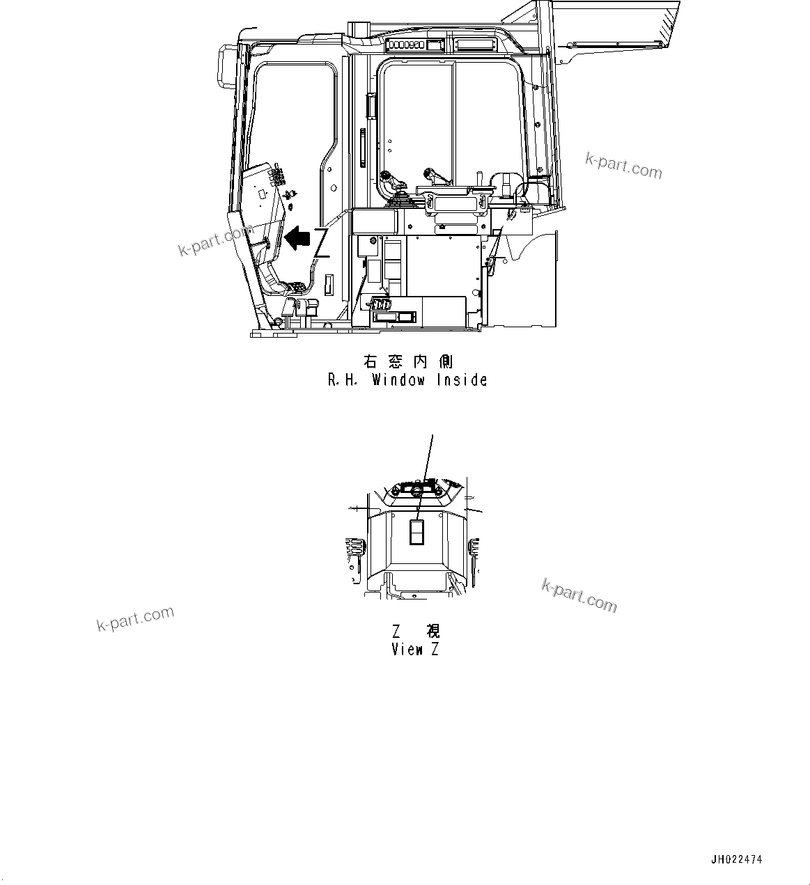Komatsu parts book diagram for D475A-8E0 S/N 51001-UP: SEAT BELT WEARING PLATE, (#50003-)