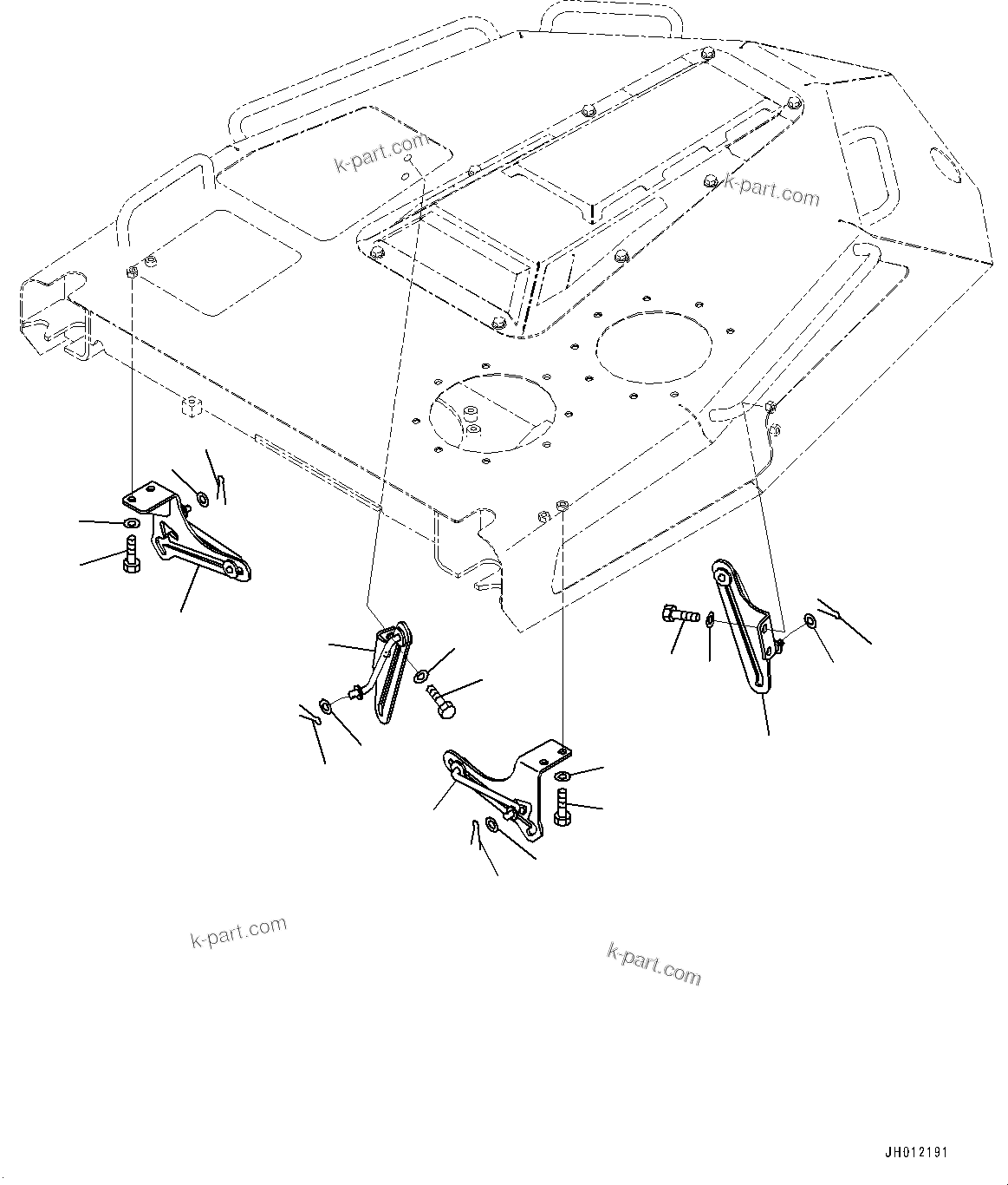 Komatsu parts book diagram for D155AX-8E0 S/N 110001-UP: ENGINE HOOD AND SIDE COVER GROUP, LOCK PLATE(#100739-)