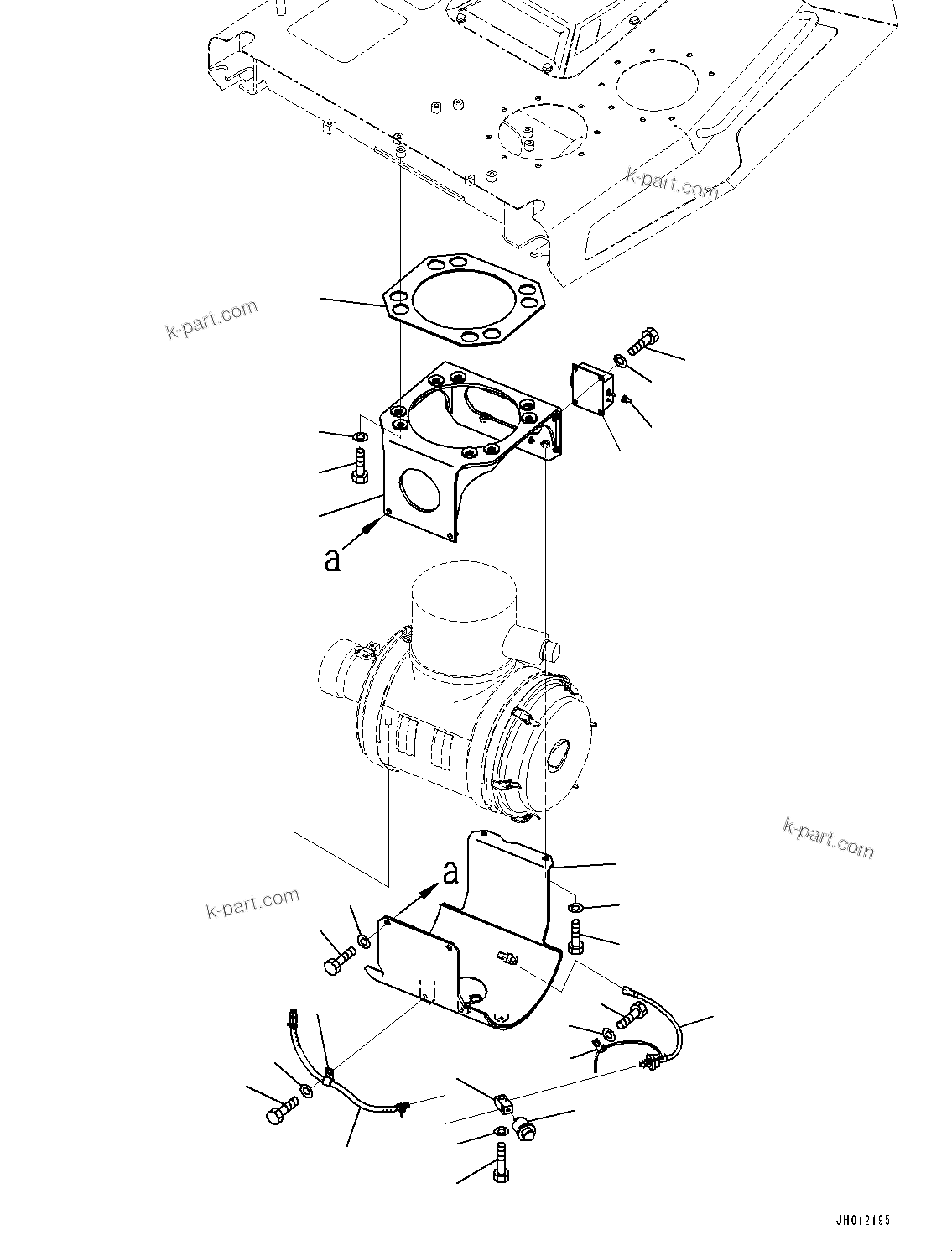 Komatsu parts book diagram for D155AX-8E0 S/N 110001-UP: ENGINE HOOD AND SIDE COVER GROUP, AIR CLEANER MOUNTING(#100739-)
