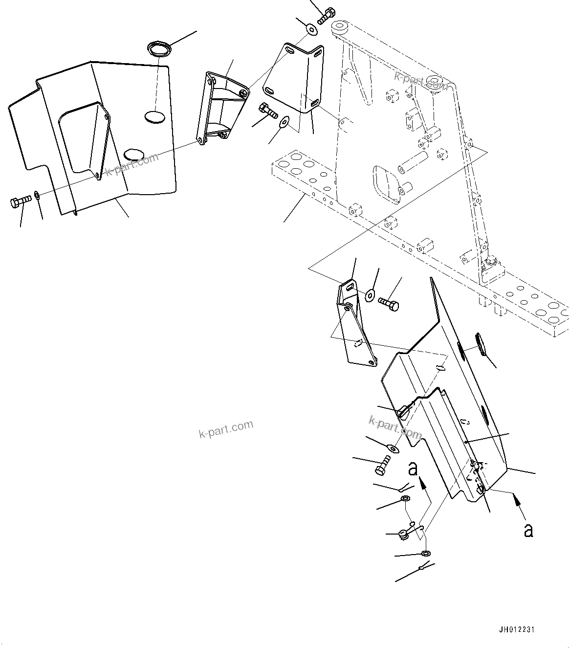 Komatsu parts book diagram for D155AX-8E0 S/N 110001-UP: ENGINE HOOD MOUNTING BRACKET, (#100001-)