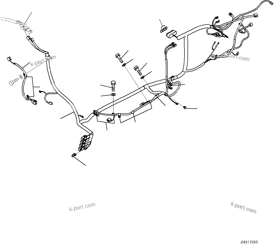 Komatsu parts book diagram for D155AX-8E0 S/N 110001-UP: FENDER, MAIN WIRING HARNESS(#100001-)