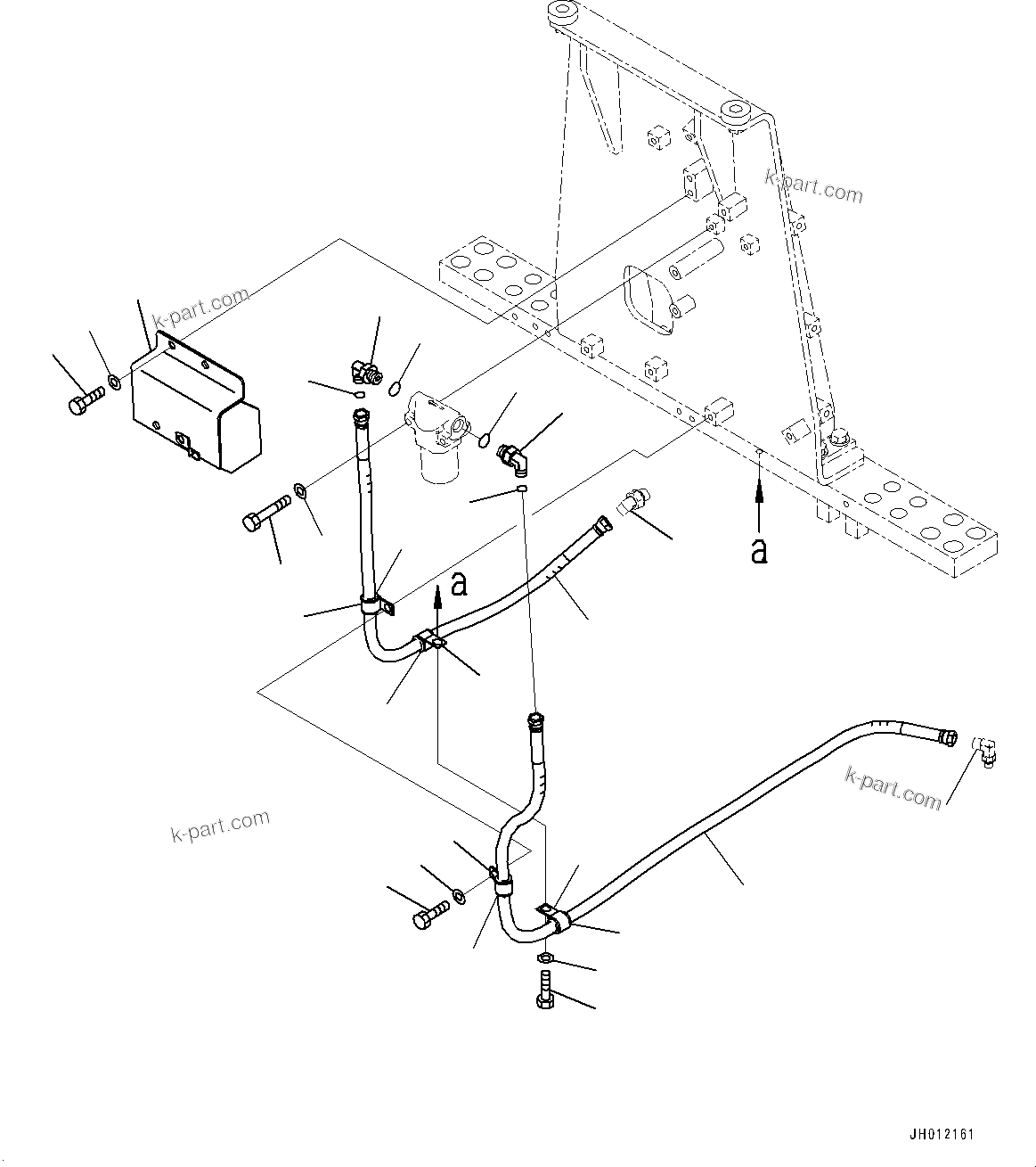 Komatsu parts book diagram for D155AX-8E0 S/N 110001-UP: FENDER, FILTER PIPING(#100001-)