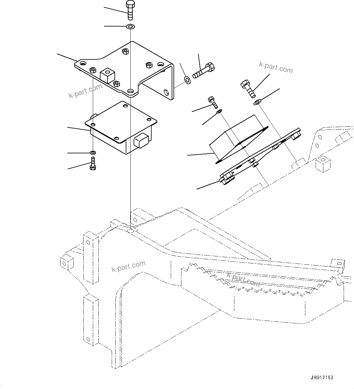 Komatsu parts book diagram for D155AX-8E0 S/N 110001-UP: FENDER, RELAY BOX(#100001-)