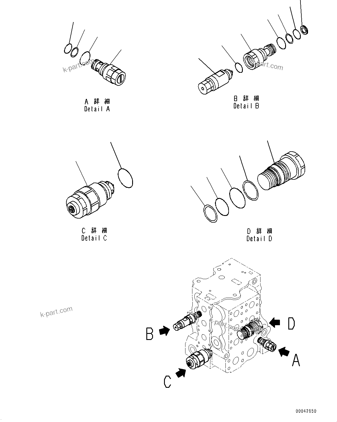 Komatsu parts book diagram for D155AX-8E0 S/N 110001-UP: FENDER, CONTROL VALVE, 6-SPOOL (5/10)(#100001-)