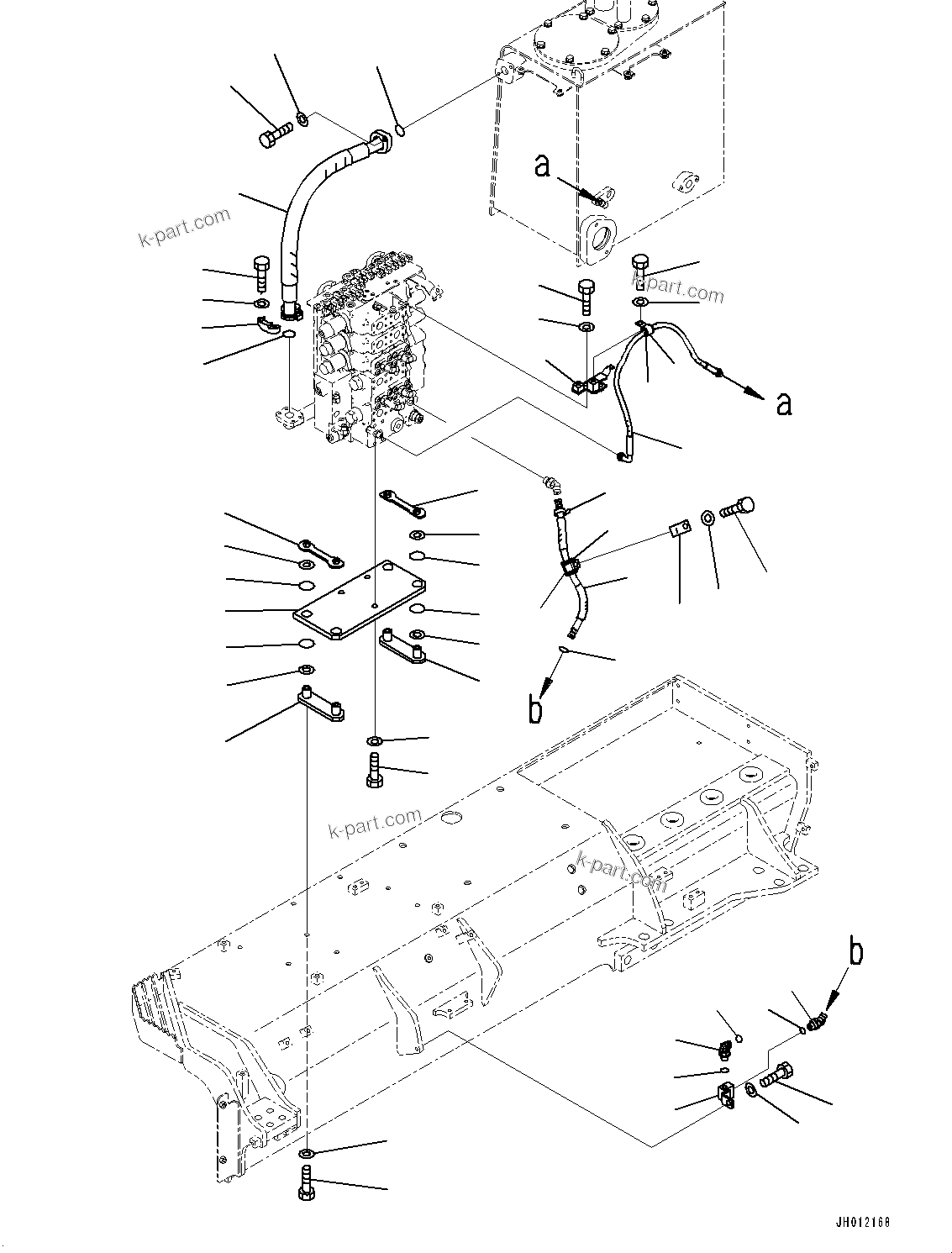 Komatsu parts book diagram for D155AX-8E0 S/N 110001-UP: FENDER, CONTROL VALVE MOUNTING(#100001-)