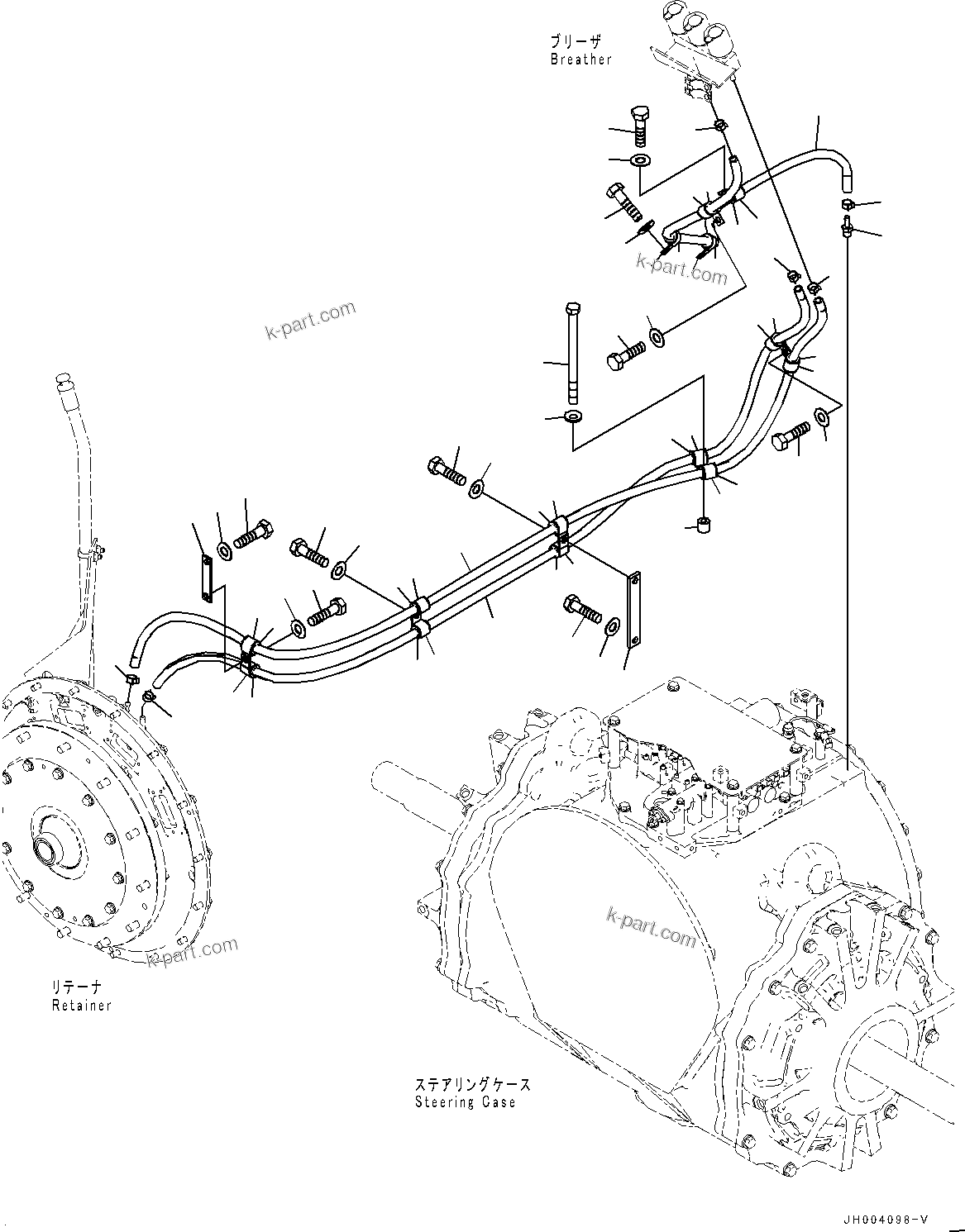 Komatsu parts book diagram for D375A-6 S/N 62001-UP (Mining Specification): REMOTE BREATHER, (#60001-60625)