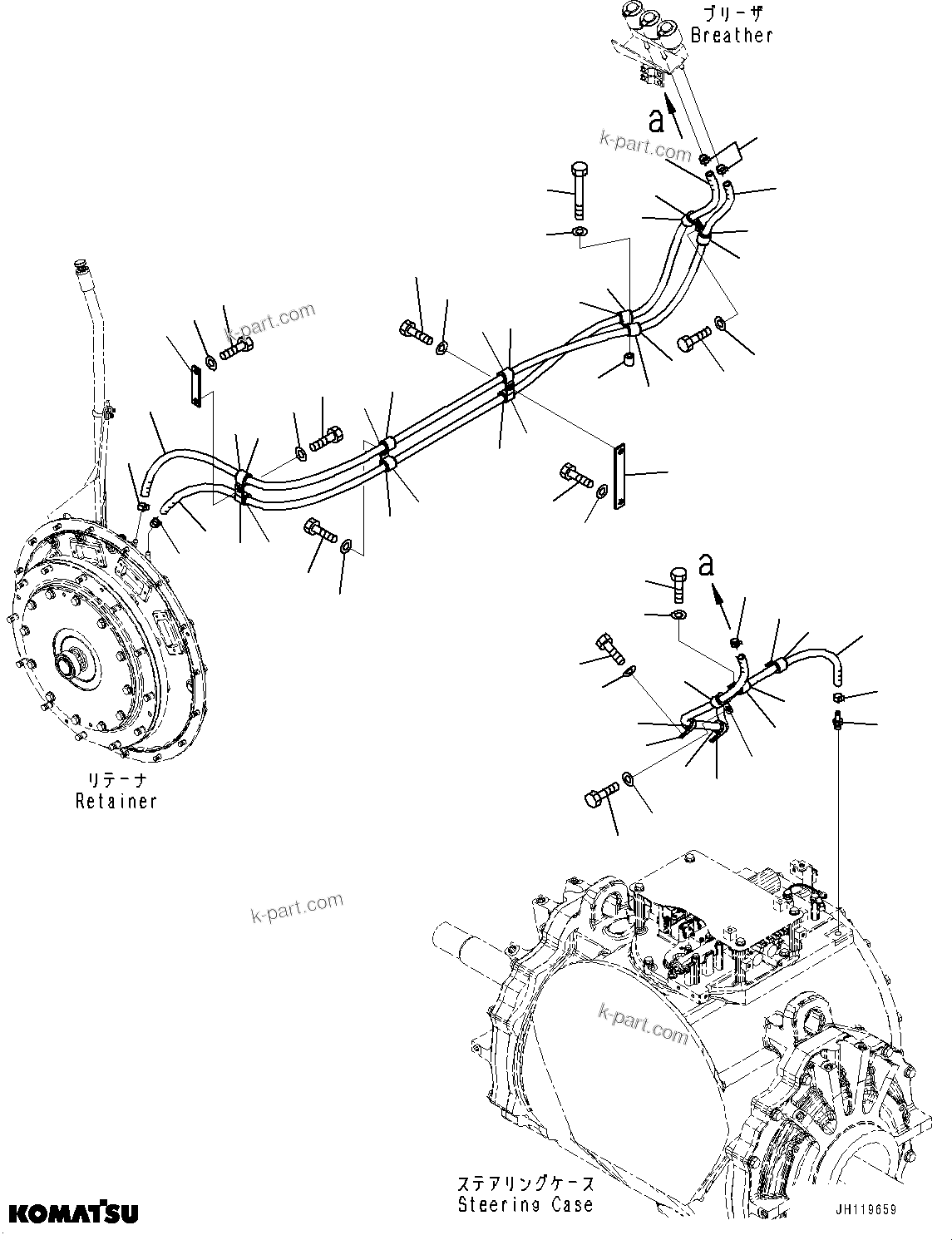 Komatsu parts book diagram for D375A-6 S/N 62001-UP (Mining Specification): REMOTE BREATHER, (#60626-)