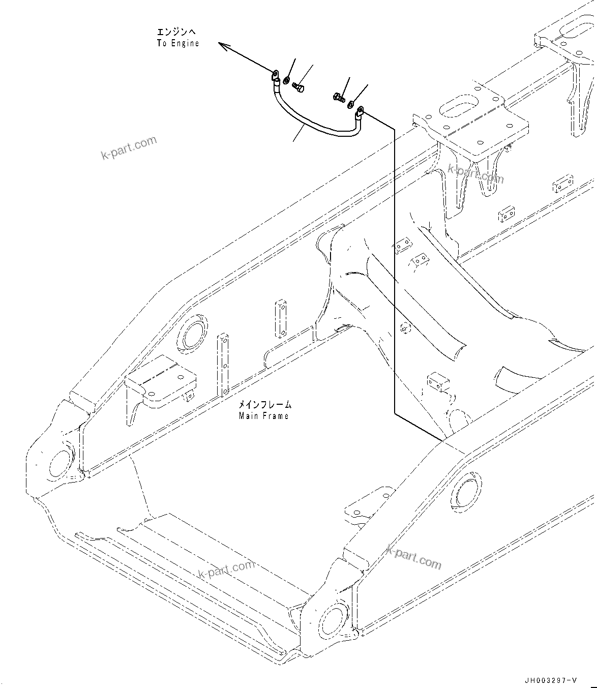 Komatsu parts book diagram for D375A-6 S/N 62001-UP (Mining Specification): ENGINE WIRING HARNESS, GROUND(#60001-)