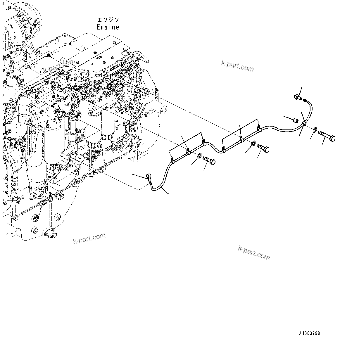 Komatsu parts book diagram for D375A-6 S/N 62001-UP (Mining Specification): ENGINE WIRING HARNESS, RIBBON HEATER(#60001-)