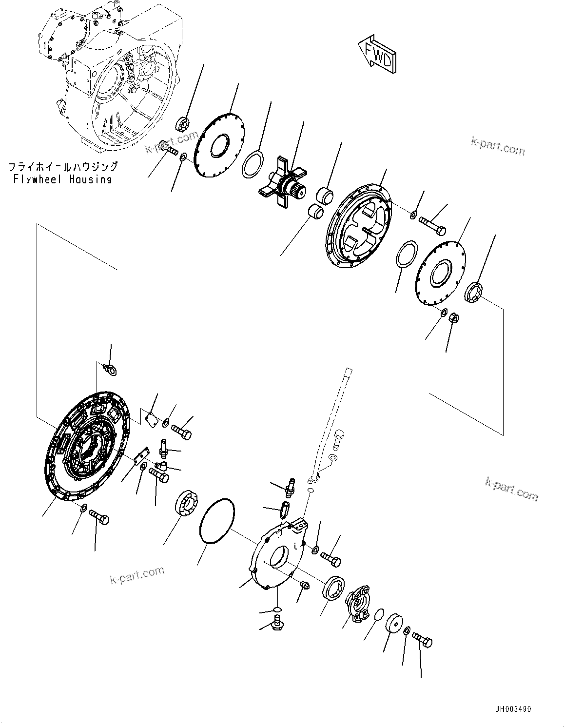 Komatsu parts book diagram for D375A-6 S/N 62001-UP (Mining Specification): DAMPER, (1/2)(#60001-)