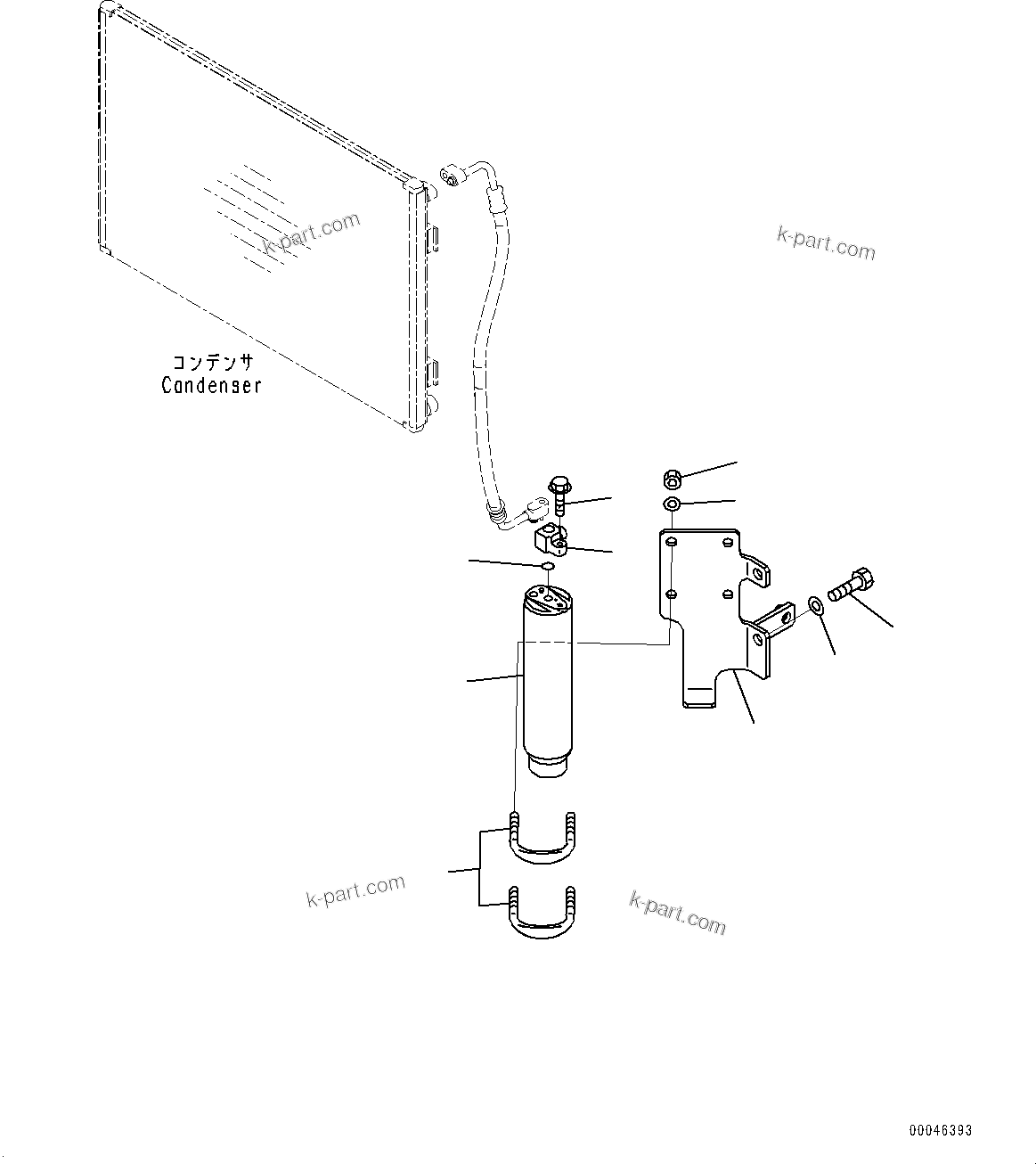 Komatsu parts book diagram for D375A-6 S/N 62001-UP (Mining Specification): COMPRESSOR, RECEIVER TANK(#60001-60413)