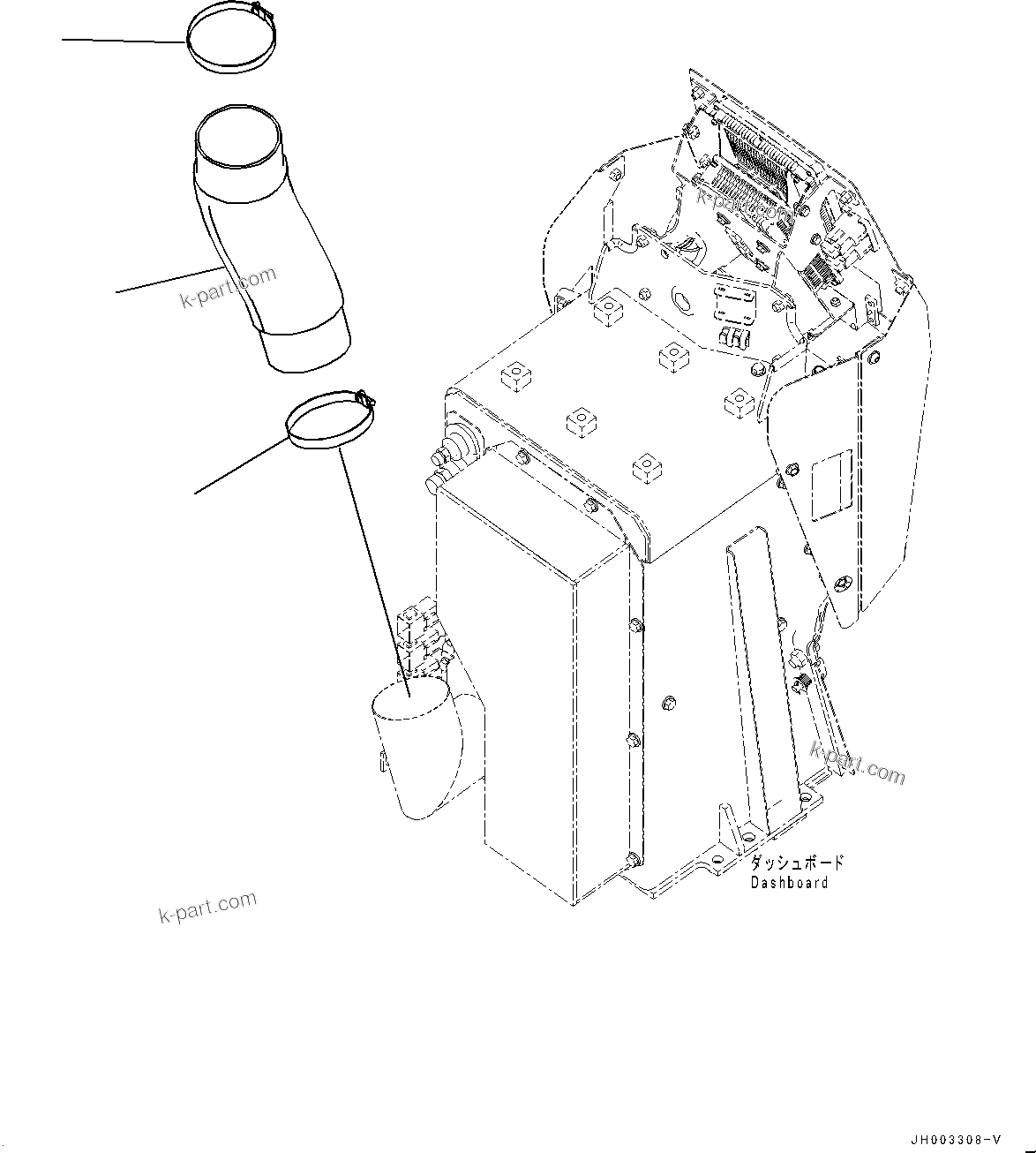 Komatsu parts book diagram for D375A-6 S/N 62001-UP (Mining Specification): COMPRESSOR, AIR HOSE(#60001-)
