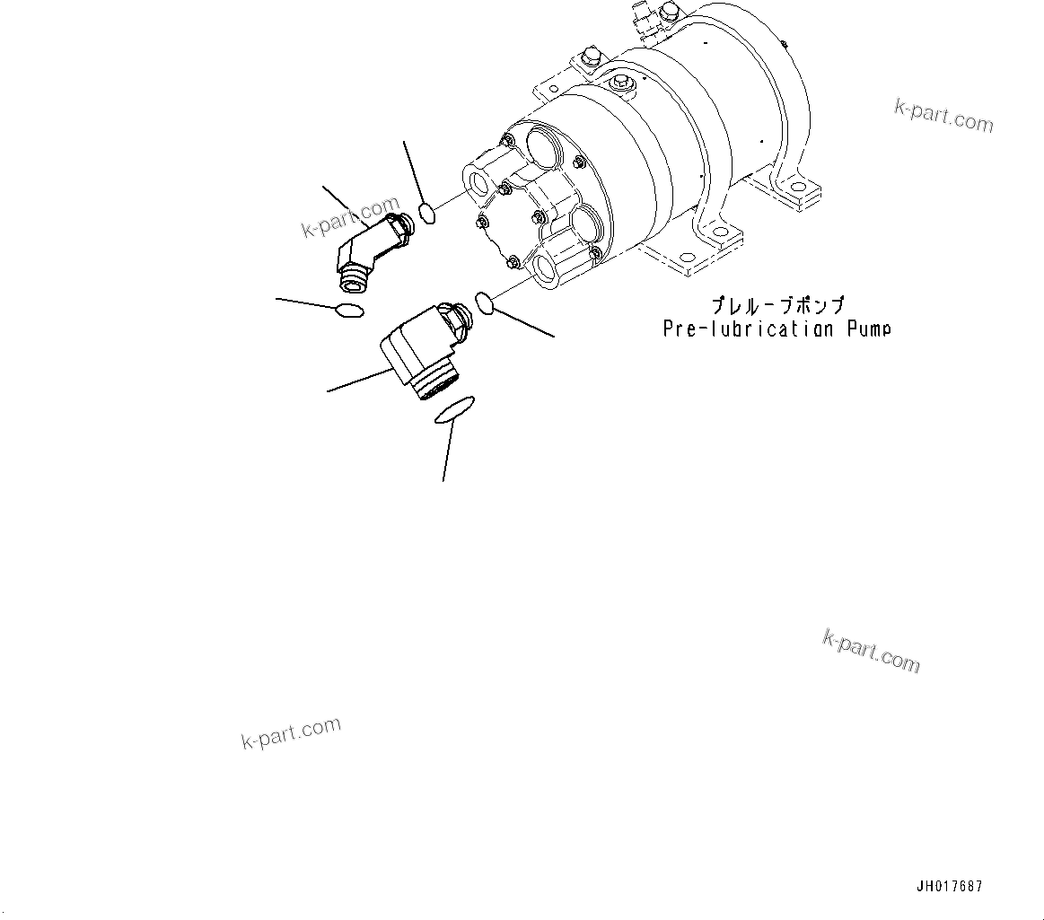 Komatsu parts book diagram for D375A-6 S/N 62001-UP (Mining Specification): ENGINE PRE-LUBRICATION UNIT, PRE-LUBRICATION PUMP(#60001-)
