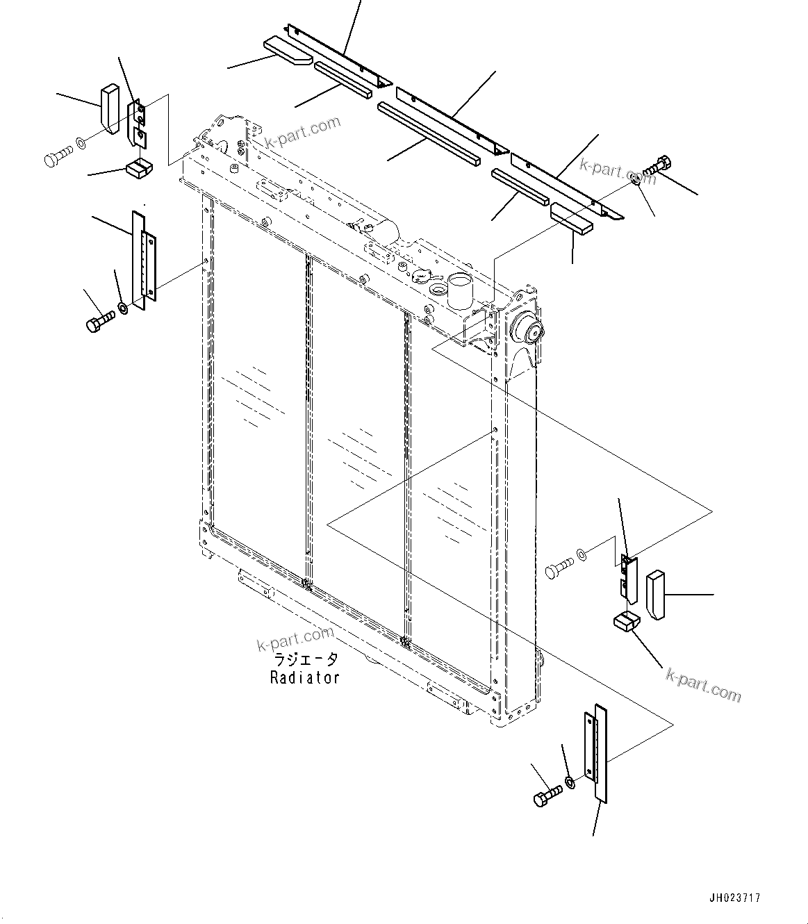 Komatsu parts book diagram for D375A-6 S/N 62001-UP (Mining Specification): RADIATOR, WIND BRAKE(#62001-)