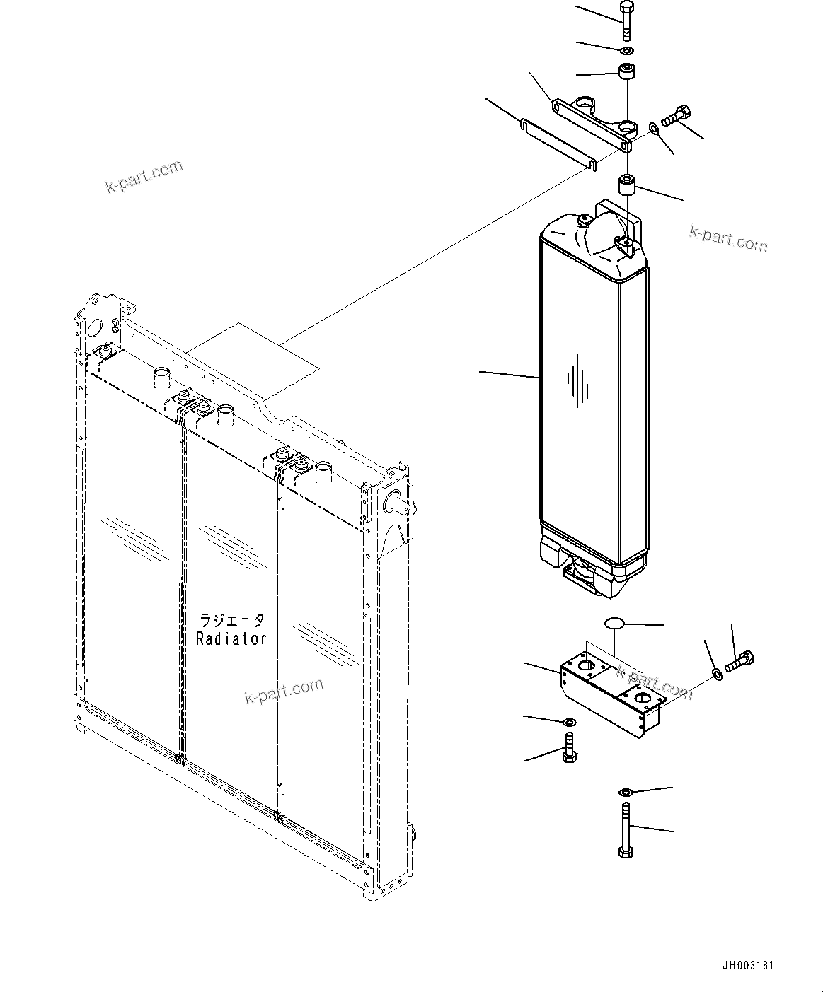 Komatsu parts book diagram for D375A-6 S/N 62001-UP (Mining Specification): RADIATOR, AFTERCOOLER(#62001-)