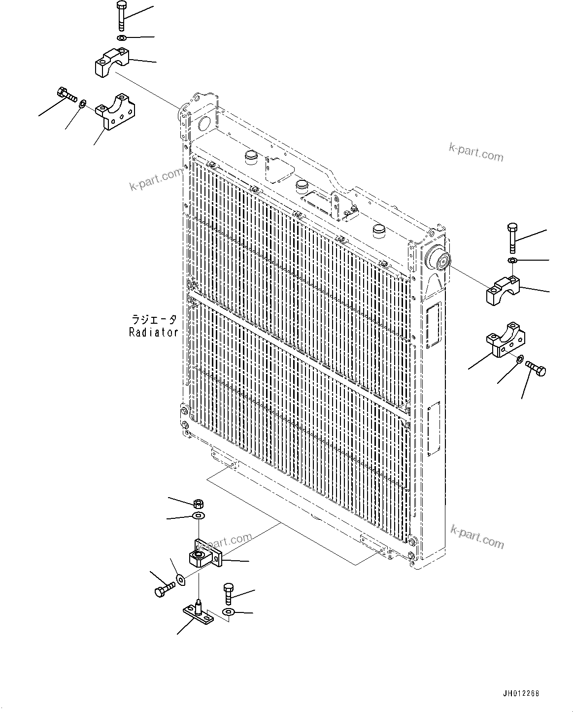 Komatsu parts book diagram for D375A-6 S/N 62001-UP (Mining Specification): RADIATOR, RADIATOR MOUNTING(#9999-)