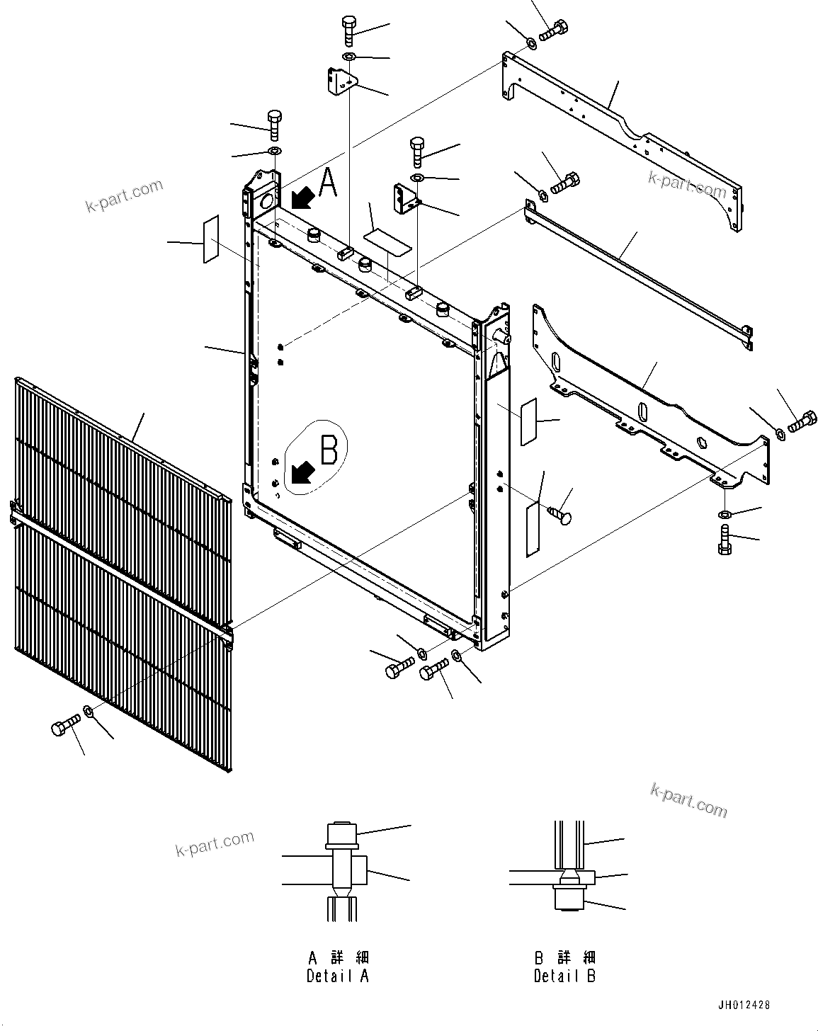 Komatsu parts book diagram for D375A-6 S/N 62001-UP (Mining Specification): RADIATOR, COOLING AND CAGE(#9999-)