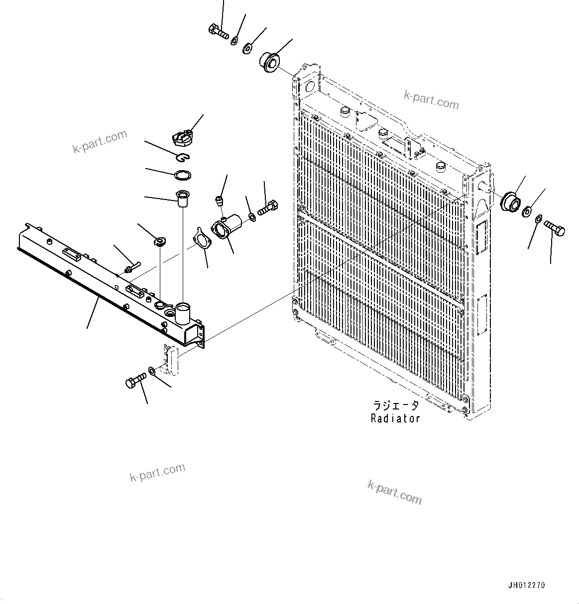 Komatsu parts book diagram for D375A-6 S/N 62001-UP (Mining Specification): RADIATOR, TANK(#9999-)