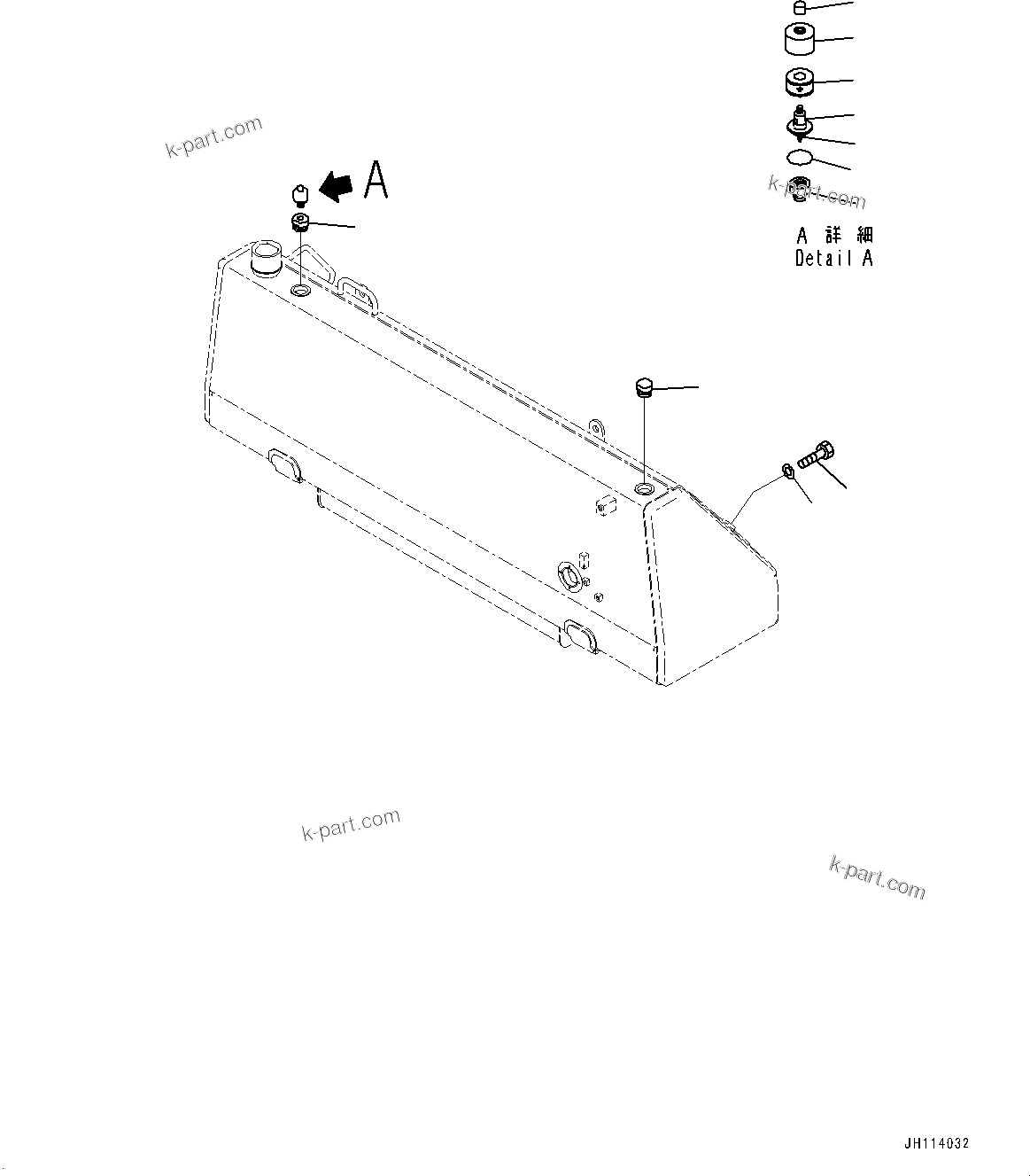 Komatsu parts book diagram for D375A-6 S/N 62001-UP (Mining Specification): FUEL TANK RELATED PARTS, BREATHER(#62001-)