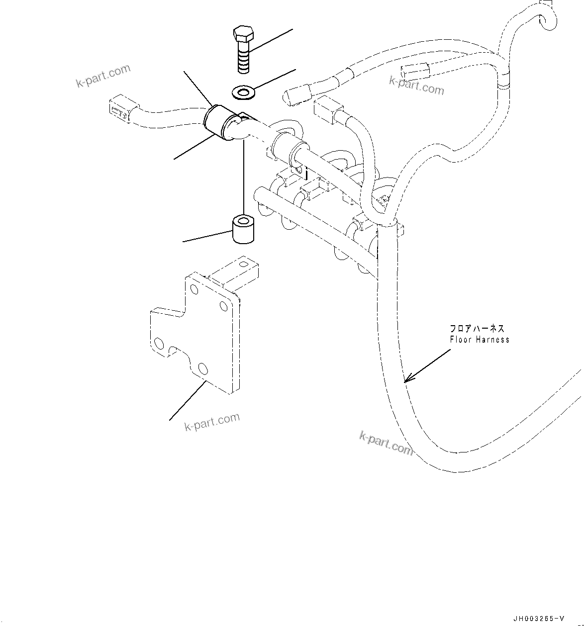 Komatsu parts book diagram for D375A-6 S/N 62001-UP (Mining Specification): ELECTRIC WIRING HARNESS, FLOOR WIRING HARNESS CLAMP, R.H.(#60001-)