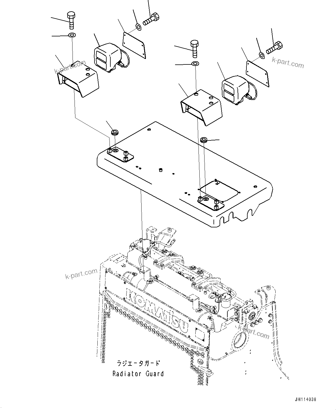 Komatsu parts book diagram for D375A-6 S/N 62001-UP (Mining Specification): HEADLAMP AND WIRING HARNESS, (#62001-)
