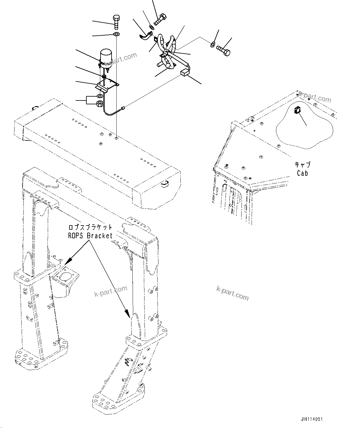 Komatsu parts book diagram for D375A-6 S/N 62001-UP (Mining Specification): ROPS GUARD, (#62001-)