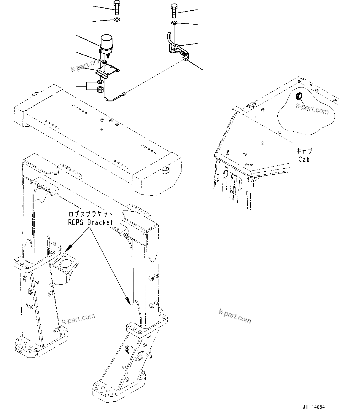 Komatsu parts book diagram for D375A-6 S/N 62001-UP (Mining Specification): ROPS GUARD, (#62001-)