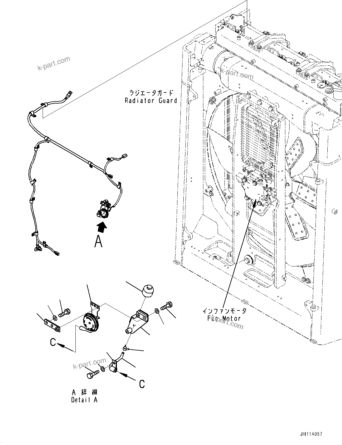 Komatsu parts book diagram for D375A-6 S/N 62001-UP (Mining Specification): HORN, (#62001-)
