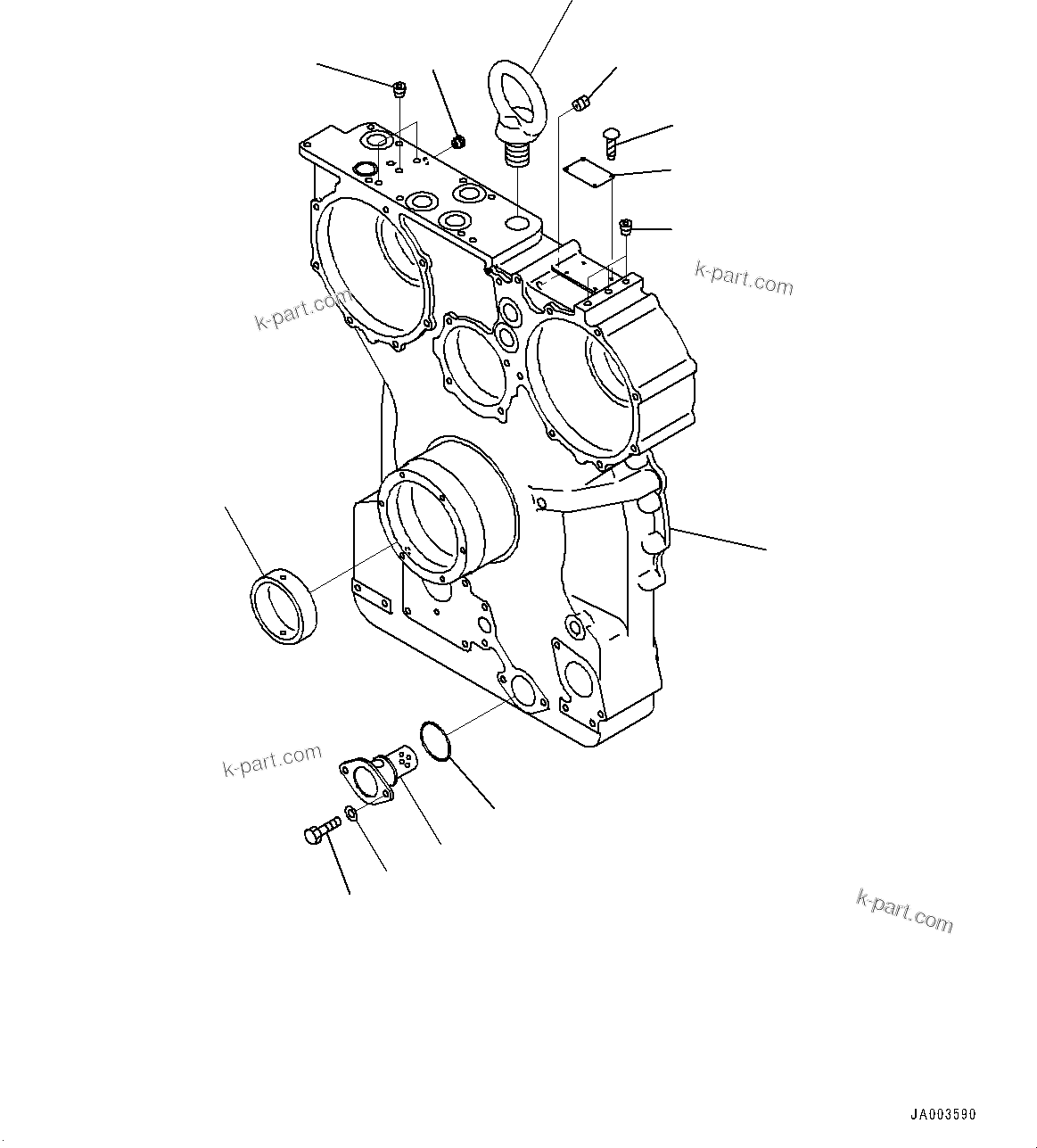 Komatsu parts book diagram for D375A-6 S/N 62001-UP (Mining Specification): POWER TRAIN, PTO (POWER TAKE OFF) CASE(#60001-)