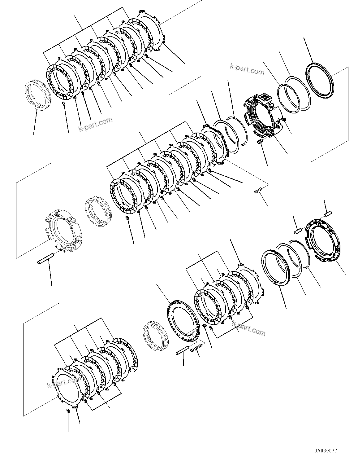 Komatsu parts book diagram for D375A-6 S/N 62001-UP (Mining Specification): POWER TRAIN, 2ND AND 3RD HOUSING(#60001-)