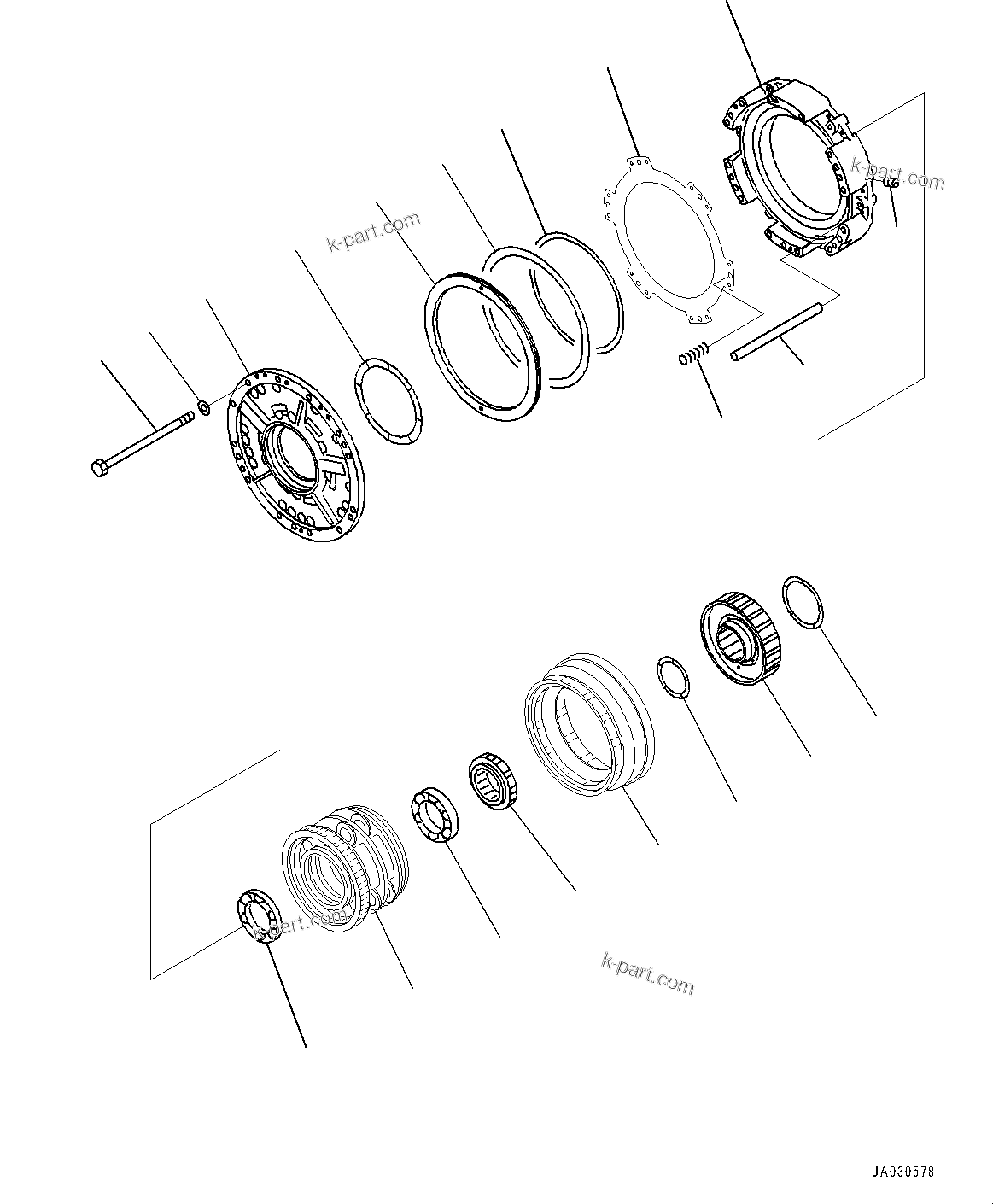 Komatsu parts book diagram for D375A-6 S/N 62001-UP (Mining Specification): POWER TRAIN, FORWARD AND REVERSE HOUSING(#60001-)