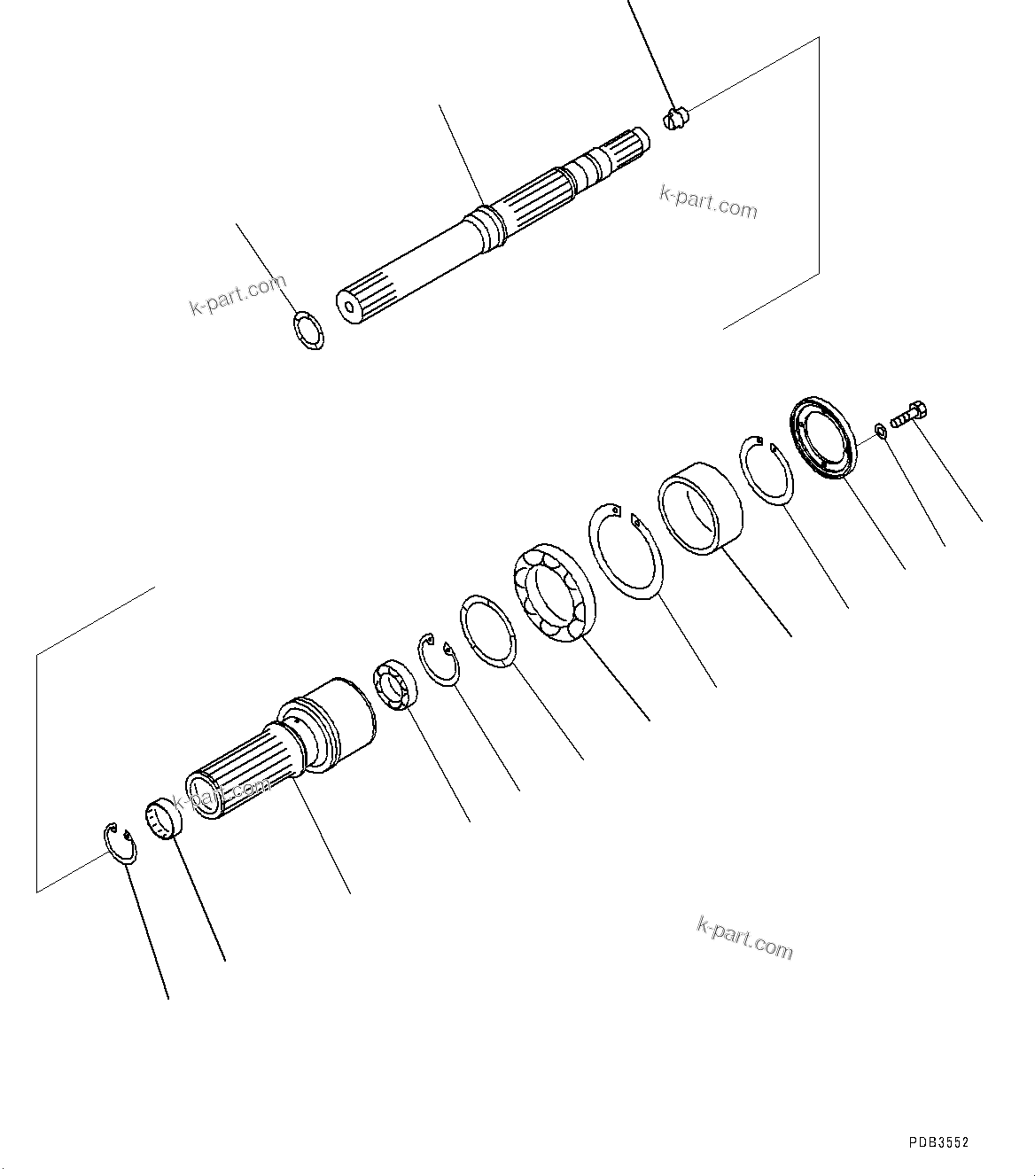 Komatsu parts book diagram for D375A-6 S/N 62001-UP (Mining Specification): POWER TRAIN, INPUT AND OUTPUT SHAFT(#60001-101702)