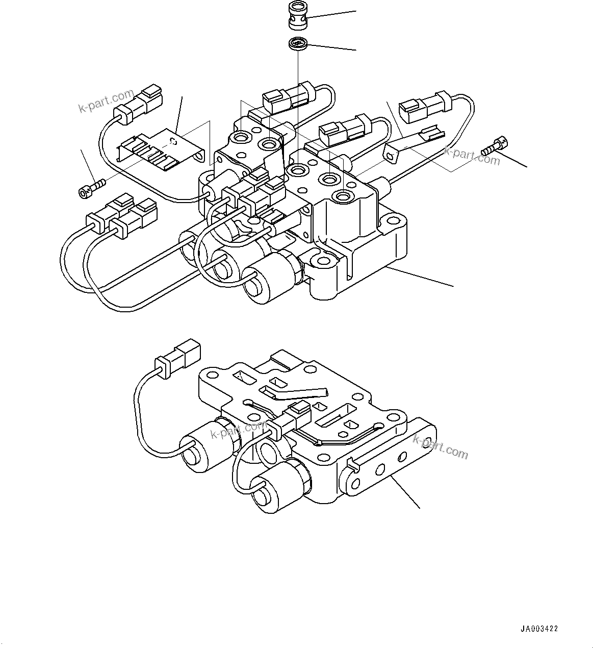 Komatsu parts book diagram for D375A-6 S/N 62001-UP (Mining Specification): POWER TRAIN, TRANSMISSION CONTROL VALVE (ECMV)(#60001-)