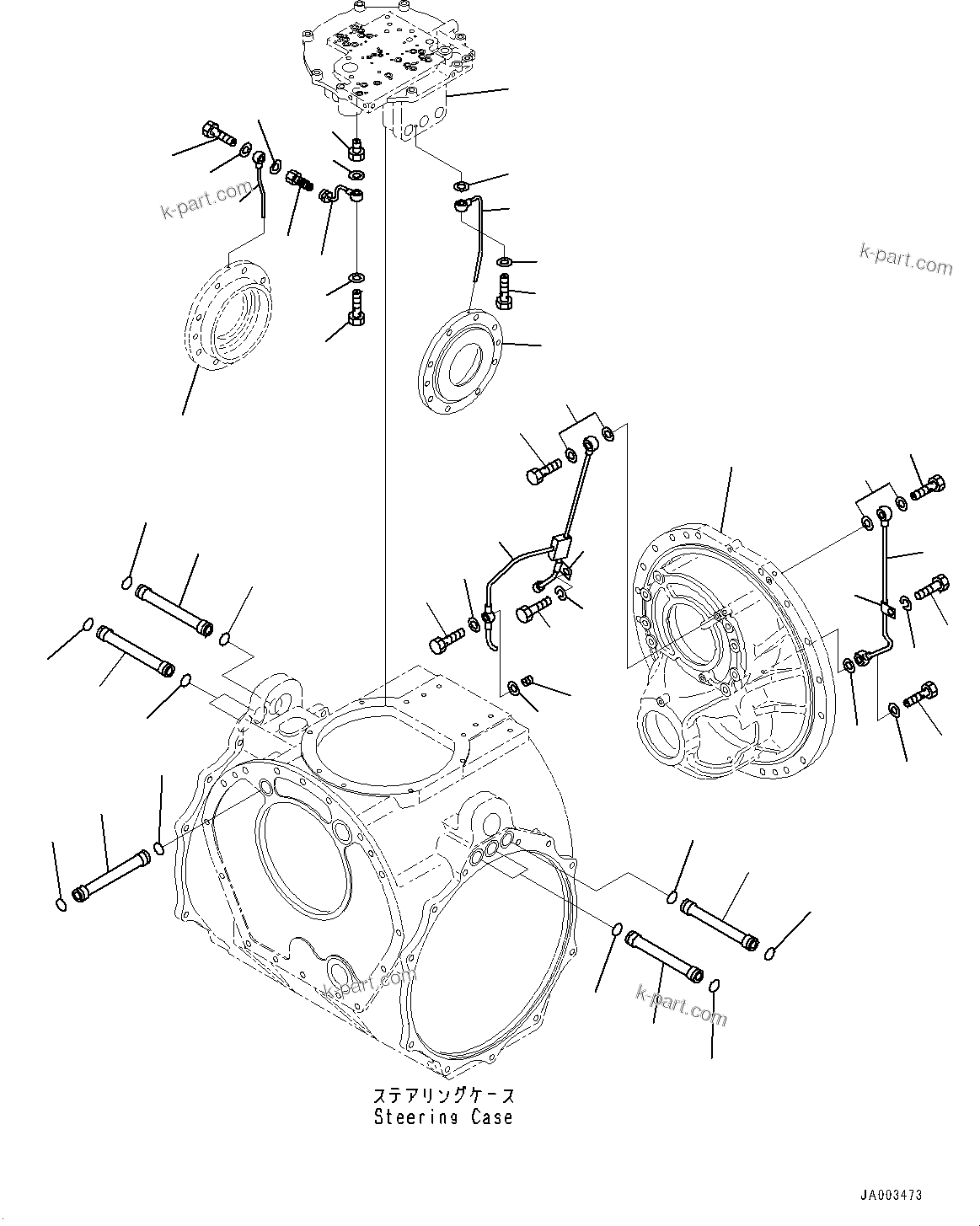 Komatsu parts book diagram for D375A-6 S/N 62001-UP (Mining Specification): POWER TRAIN, BRAKE PIPING(#60001-)
