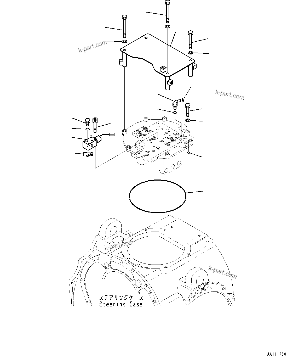 Komatsu parts book diagram for D375A-6 S/N 62001-UP (Mining Specification): POWER TRAIN, PREVENT STEEP BRAKE VALVE(#60001-)