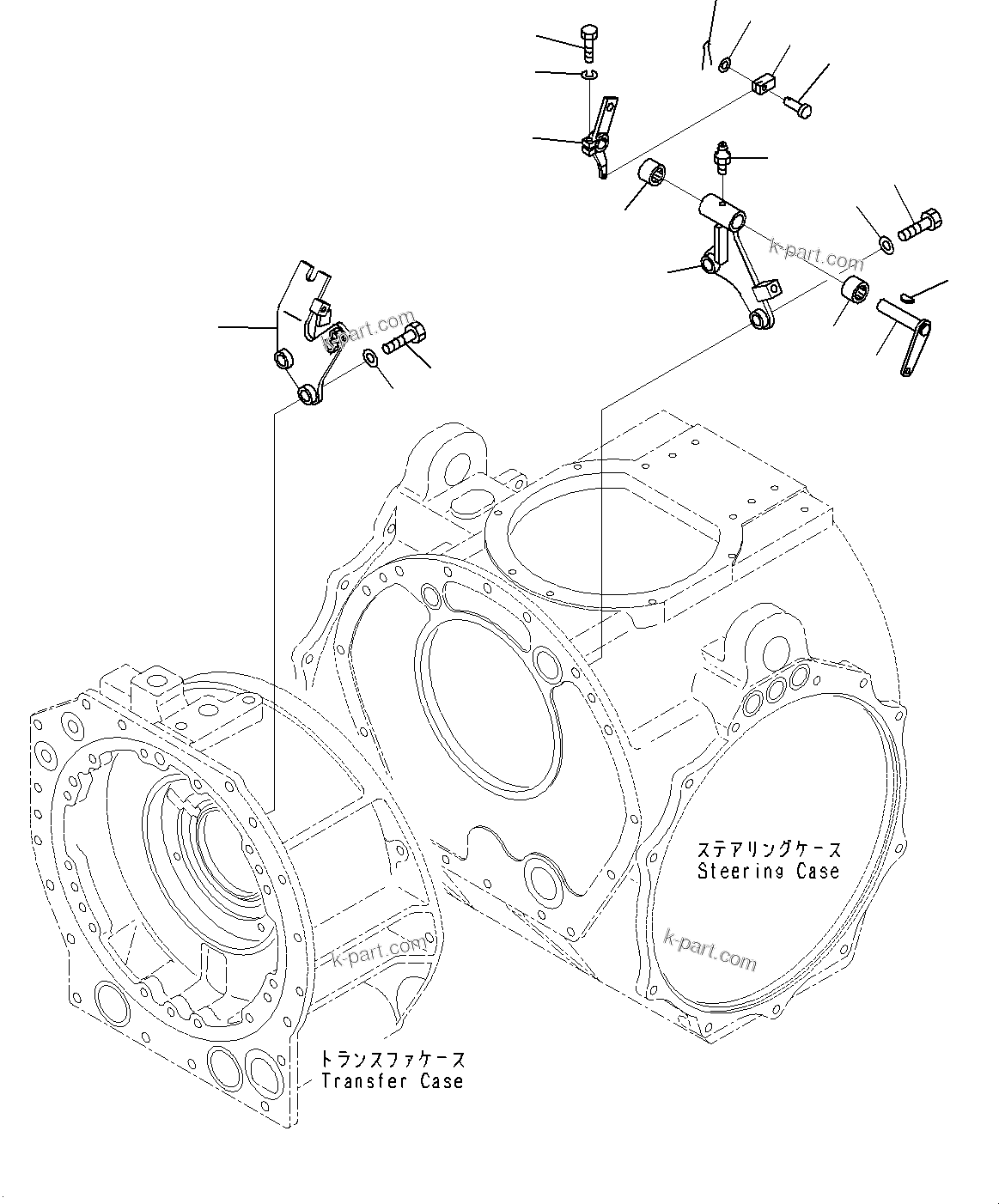 Komatsu parts book diagram for D375A-6 S/N 62001-UP (Mining Specification): POWER TRAIN, BRAKE LINKAGE(#60001-)