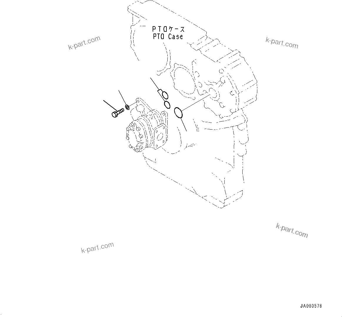 Komatsu parts book diagram for D375A-6 S/N 62001-UP (Mining Specification): POWER TRAIN, PUMP MOUNTING(#60001-)