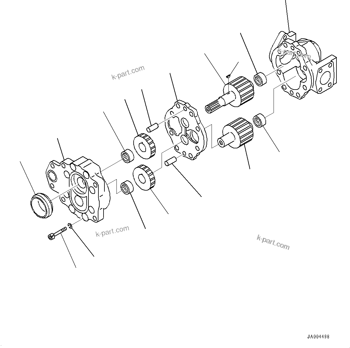 Komatsu parts book diagram for D375A-6 S/N 62001-UP (Mining Specification): POWER TRAIN, INNER PARTS, SCAVENGING PUMP(#60001-)