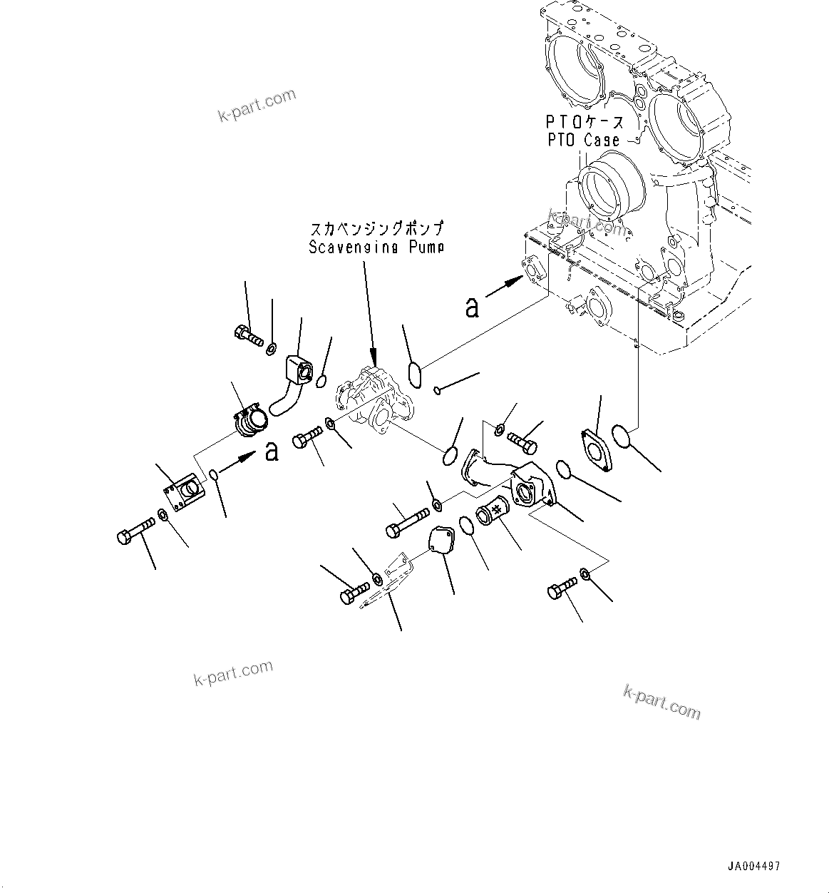 Komatsu parts book diagram for D375A-6 S/N 62001-UP (Mining Specification): POWER TRAIN, RETURN PIPING(#60001-)
