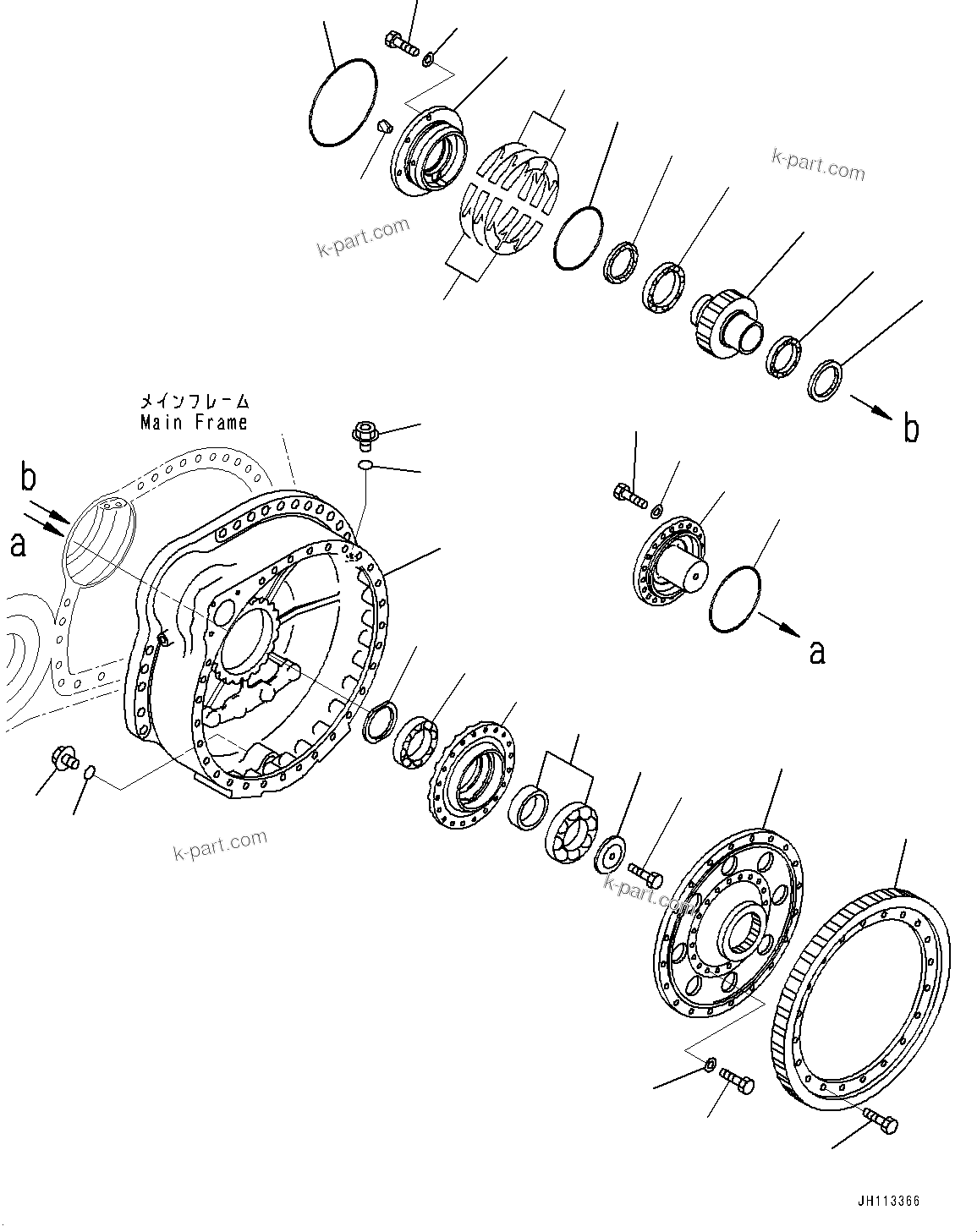 Komatsu parts book diagram for D375A-6 S/N 62001-UP (Mining Specification): FINAL DRIVE, FINAL GEAR CASE L.H.(#62001-)