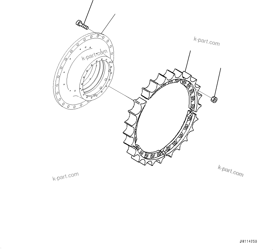 Komatsu parts book diagram for D375A-6 S/N 62001-UP (Mining Specification): FINAL DRIVE RELATED PARTS, TEETH(#62001-)