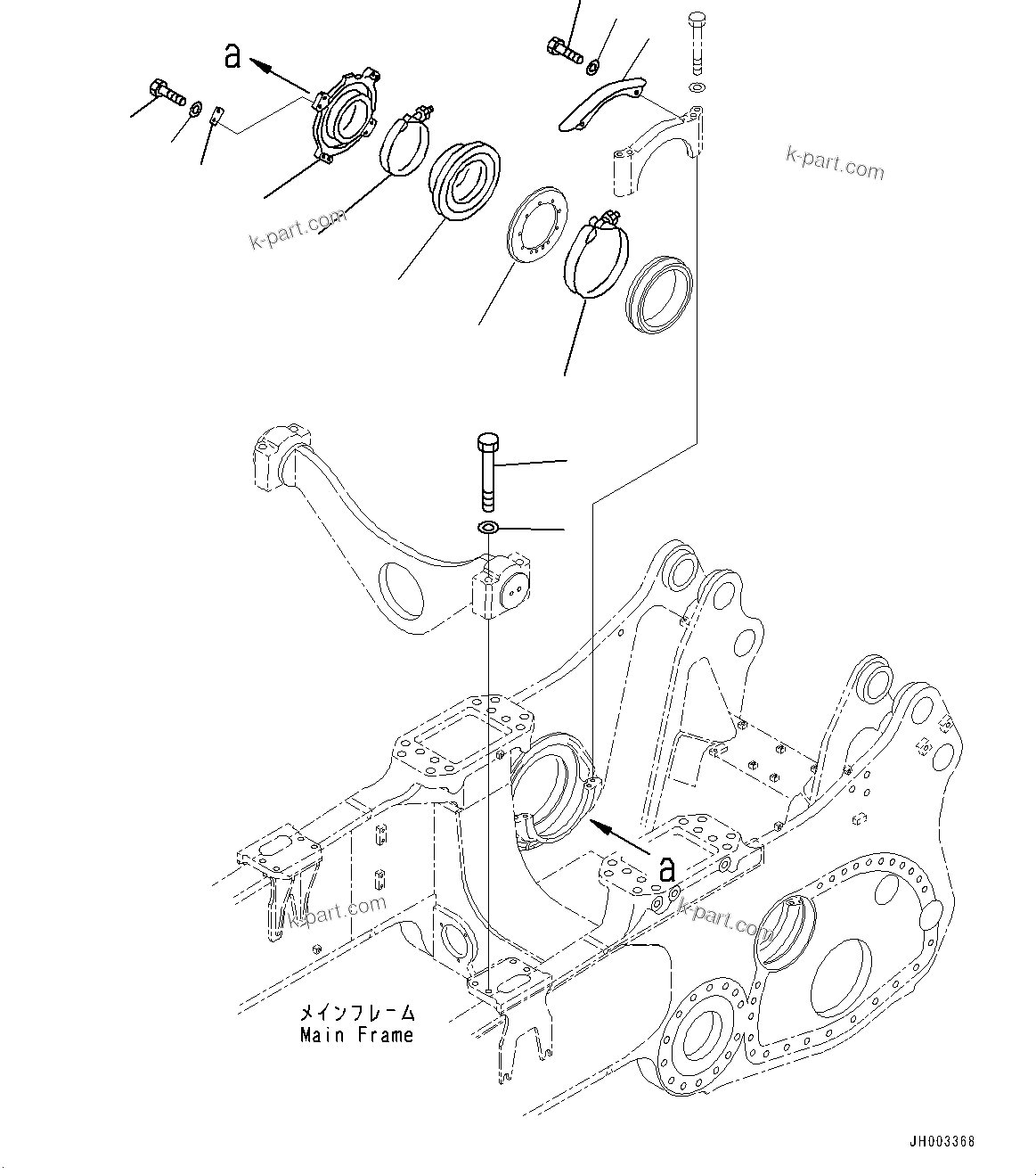 Komatsu parts book diagram for D375A-6 S/N 62001-UP (Mining Specification): POWER TRAIN UNIT MOUNTING, (#60001-)