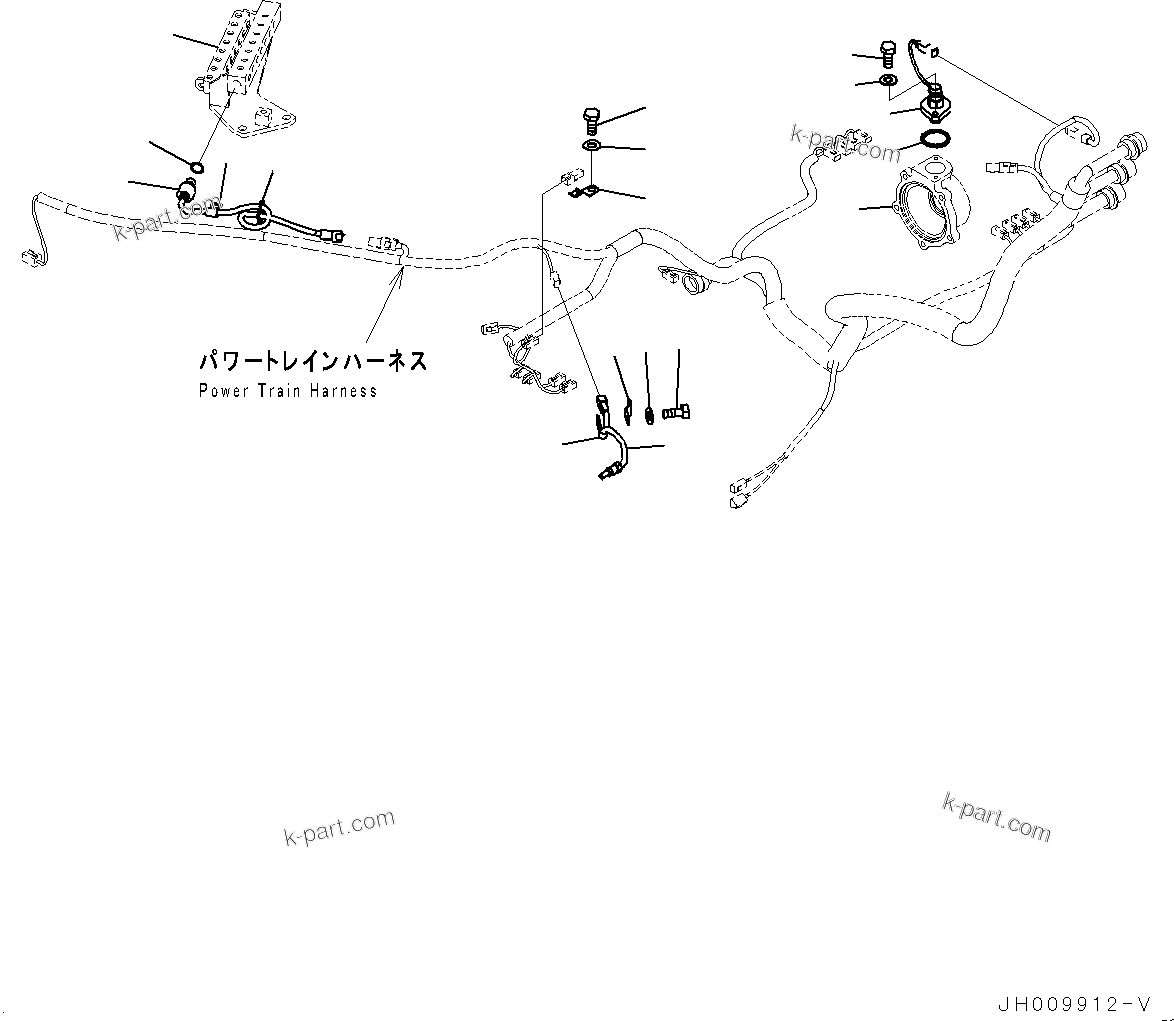 Komatsu parts book diagram for D375A-6 S/N 62001-UP (Mining Specification): ELECTRIC WIRING HARNESS FOR POWERTRAIN CONTROL, SENSOR(#60001-60961)