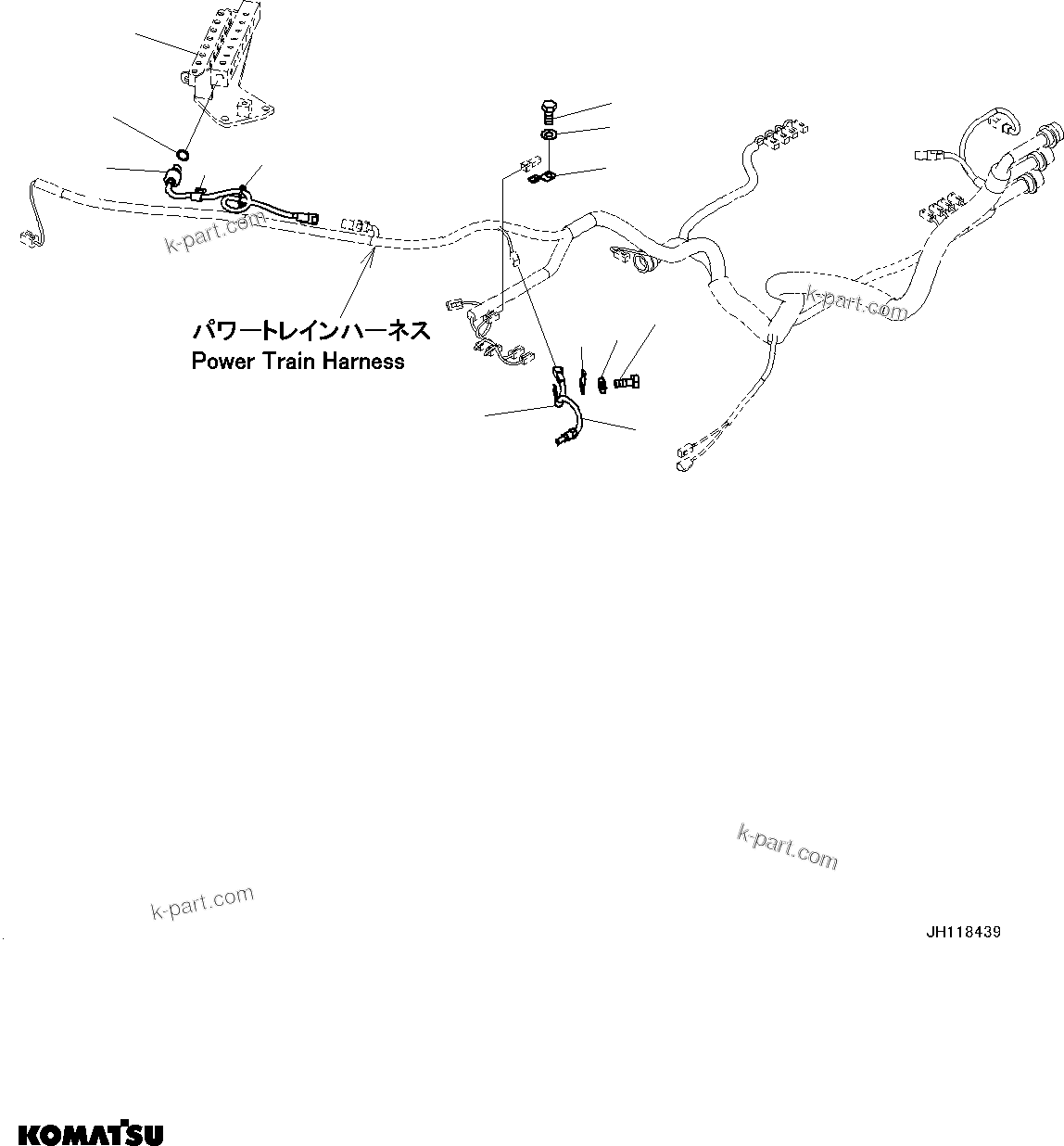 Komatsu parts book diagram for D375A-6 S/N 62001-UP (Mining Specification): ELECTRIC WIRING HARNESS FOR POWERTRAIN CONTROL, SENSOR(#60962-)