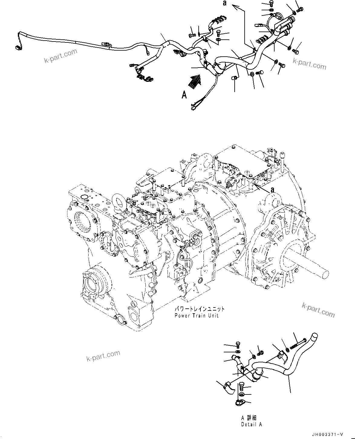 Komatsu parts book diagram for D375A-6 S/N 62001-UP (Mining Specification): ELECTRIC WIRING HARNESS FOR POWERTRAIN CONTROL, WIRING HARNESS CLAMP(#60001-)