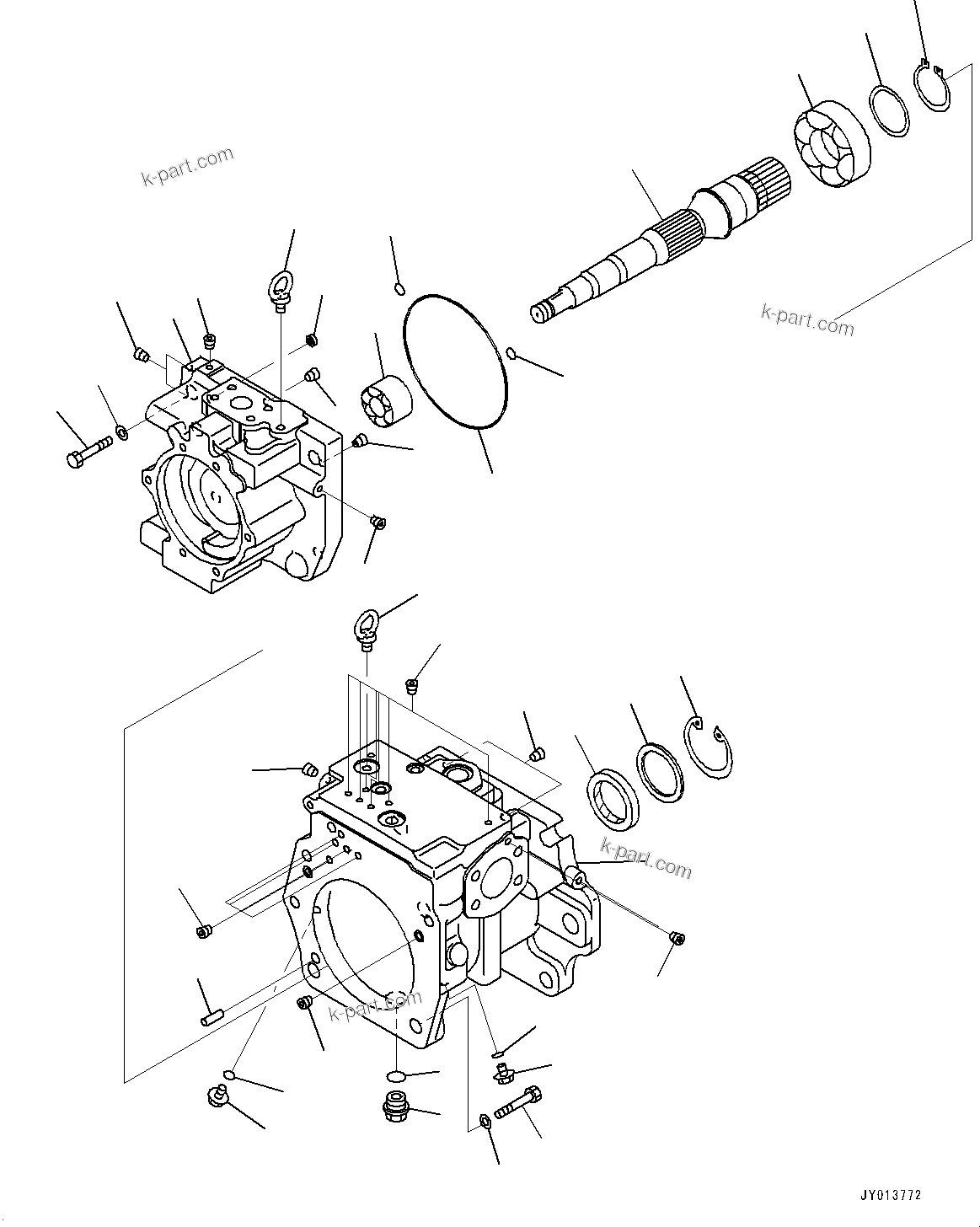 Komatsu parts book diagram for D375A-6 S/N 62001-UP (Mining Specification): HYDRAULIC PUMP, INNER PARTS (1/5)(#60001-60381)